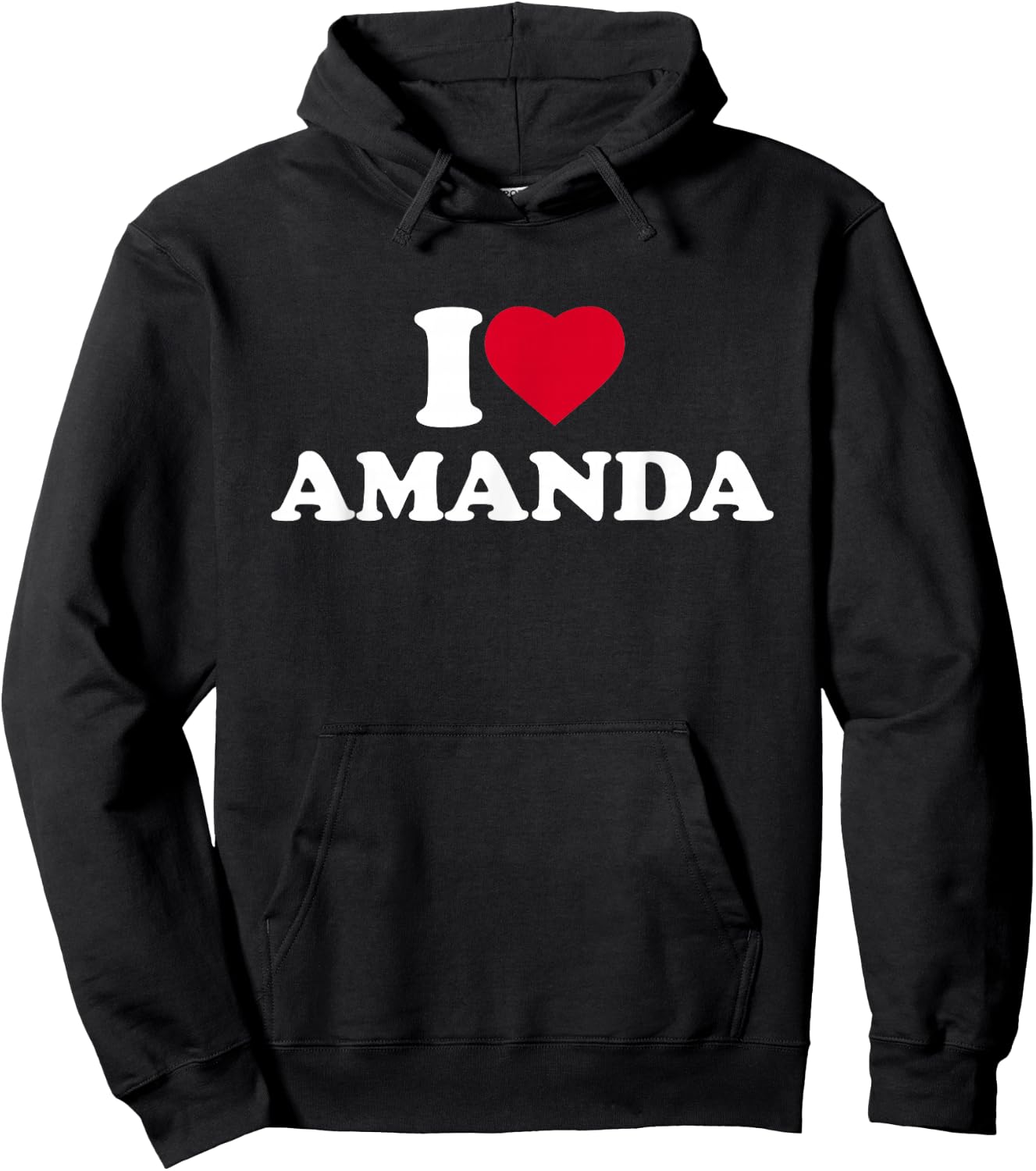 I Love Amanda Heart Funny First Name Hoodie - Hoodie | Black