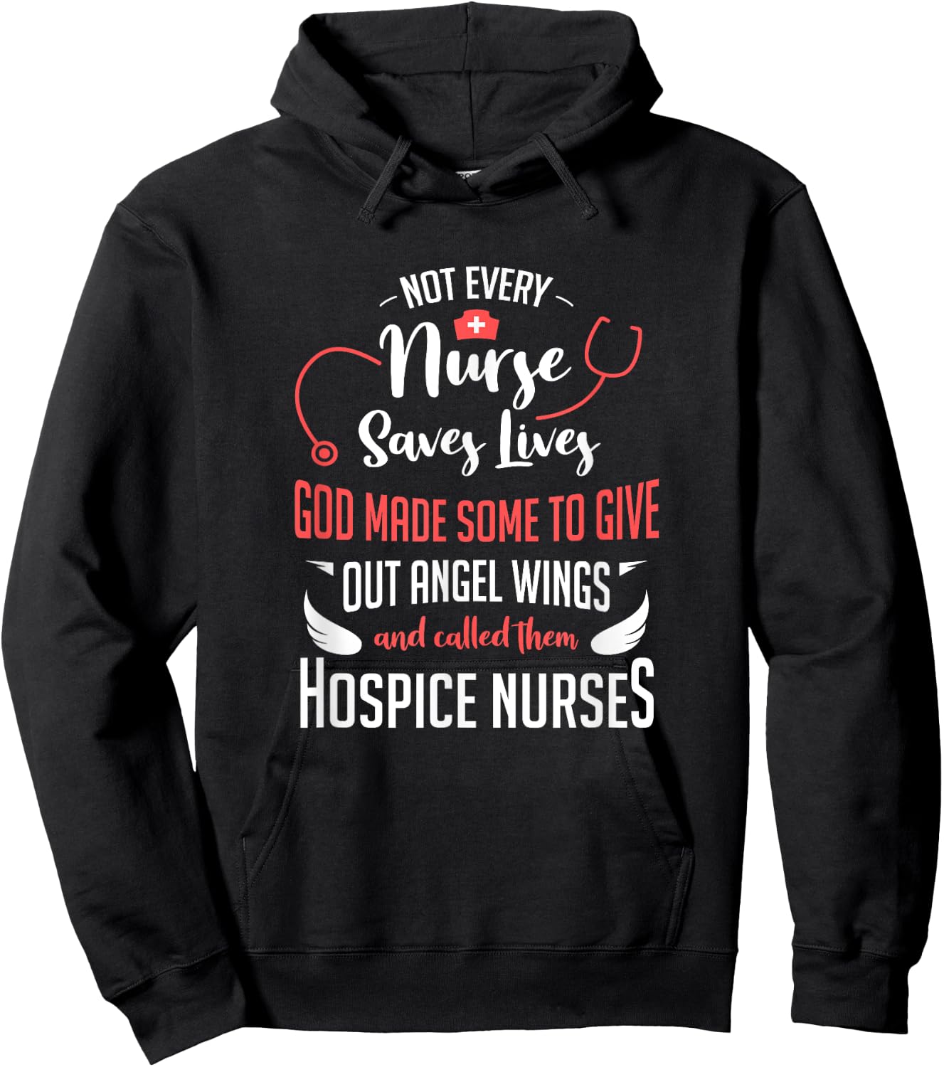 Hospice Nurse Shirt Women Stethoscope Palliative Care Hoodie - Hoodie | Black