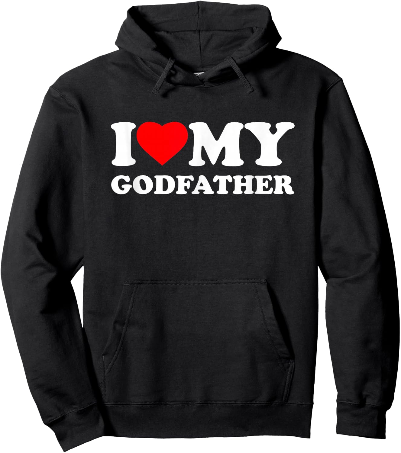 I Love My Godfather Heart Grandpa Family Hoodie - Hoodie | Black