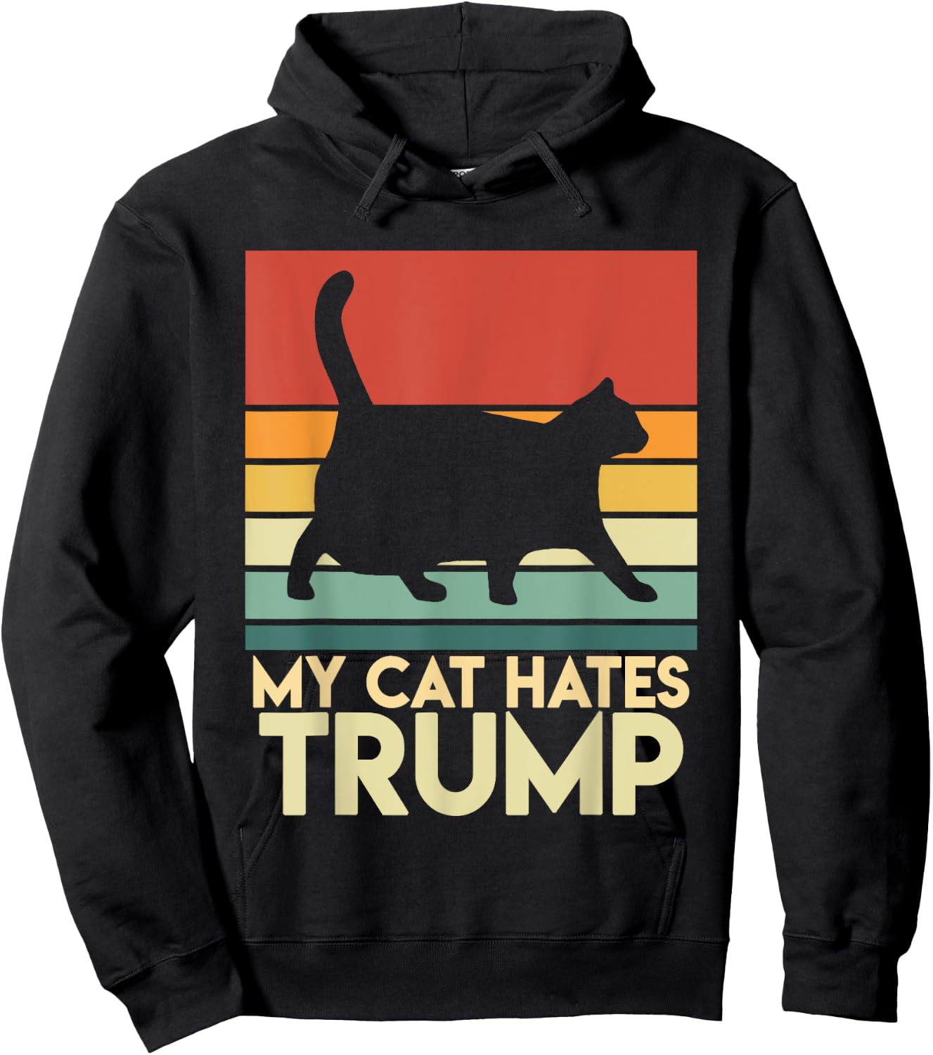 My Cat Hates Trump Funny Chonk Cat Trump Mug Shot Men Women Hoodie - Hoodie | Black