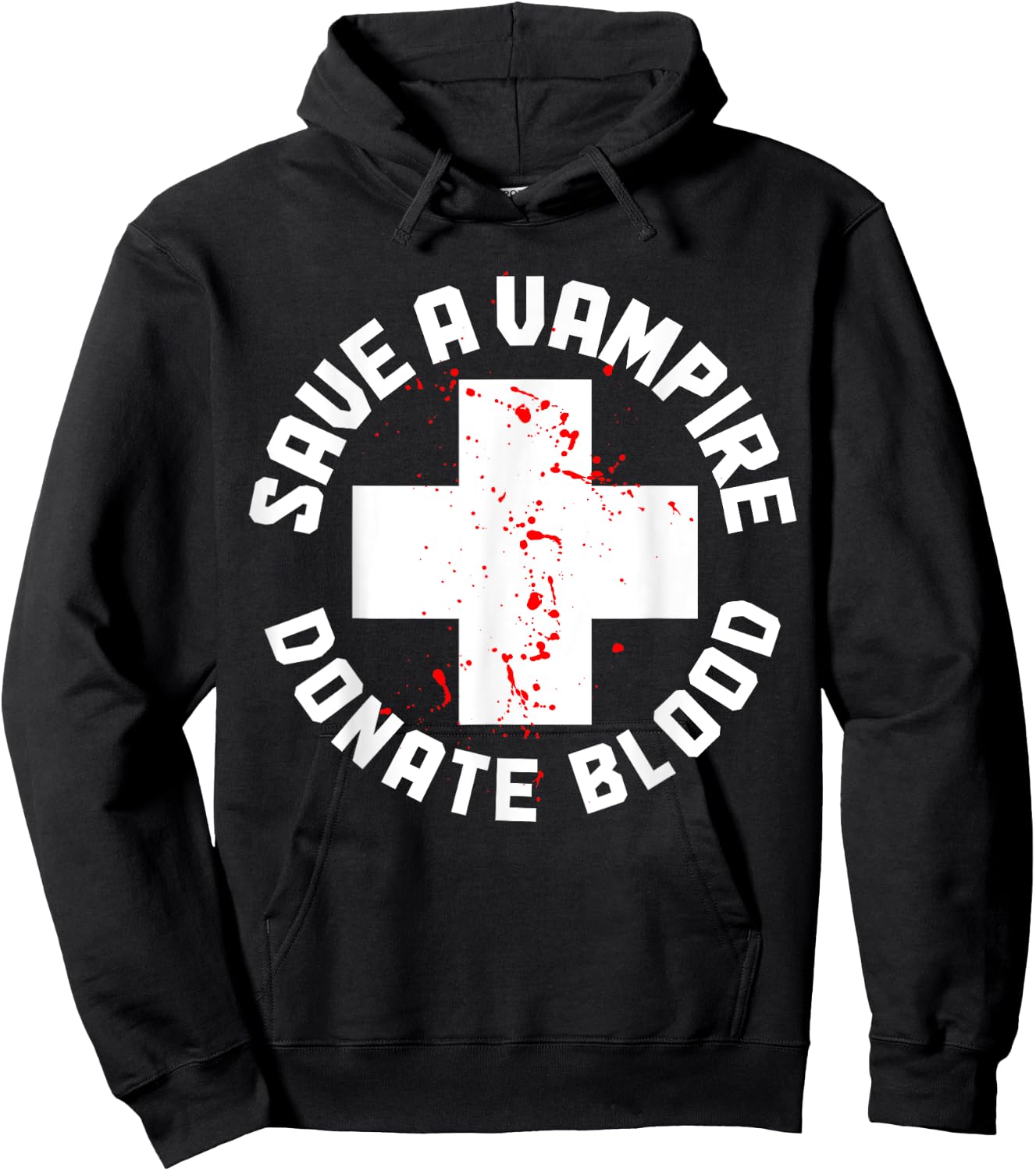 Save A Vampire Donate Blood Funny Nurse Halloween Costume Hoodie - Hoodie | Black