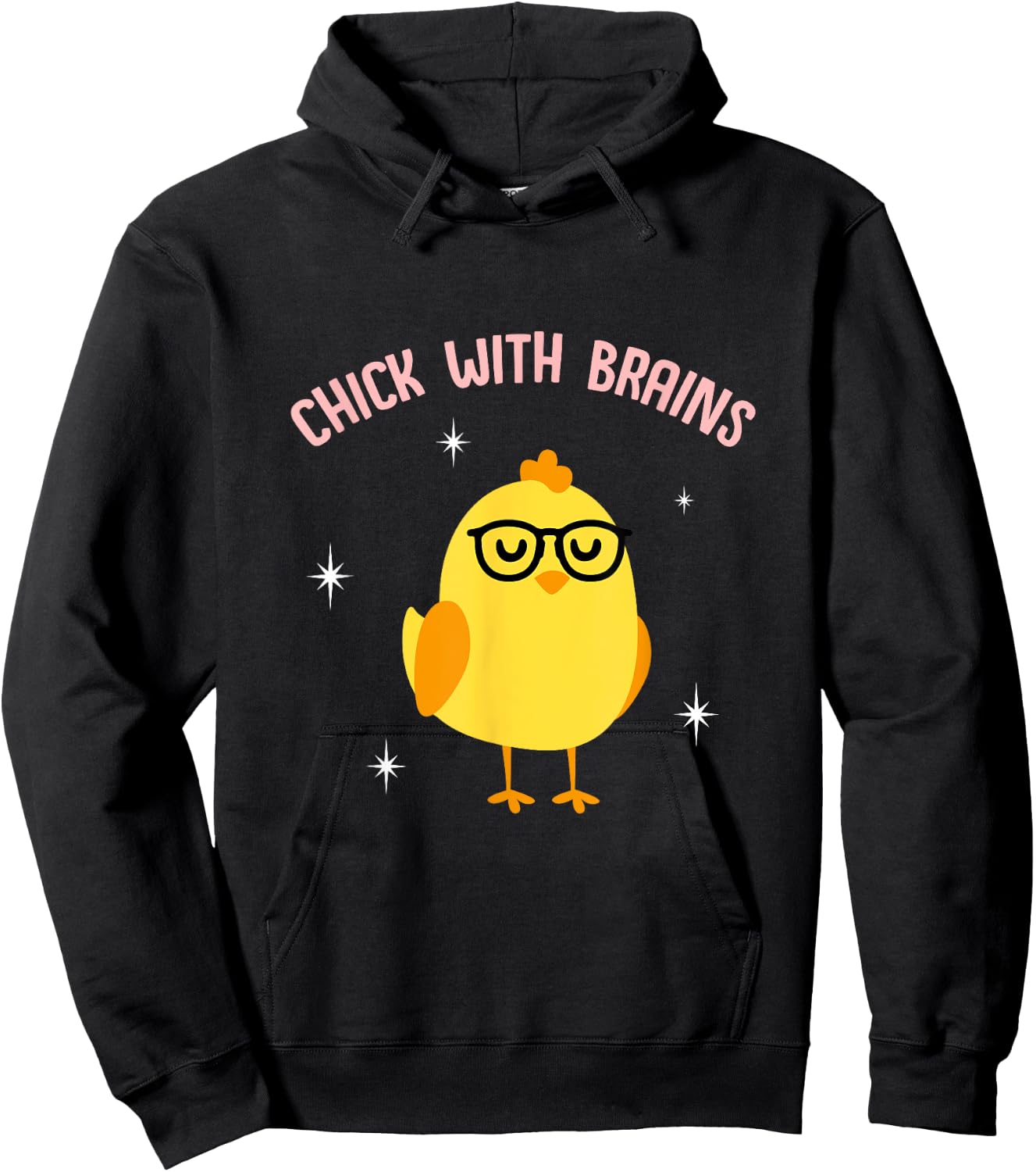 CUTE CHICK WITH BRAINS for Ladies Girl Hoodie - Hoodie | Black