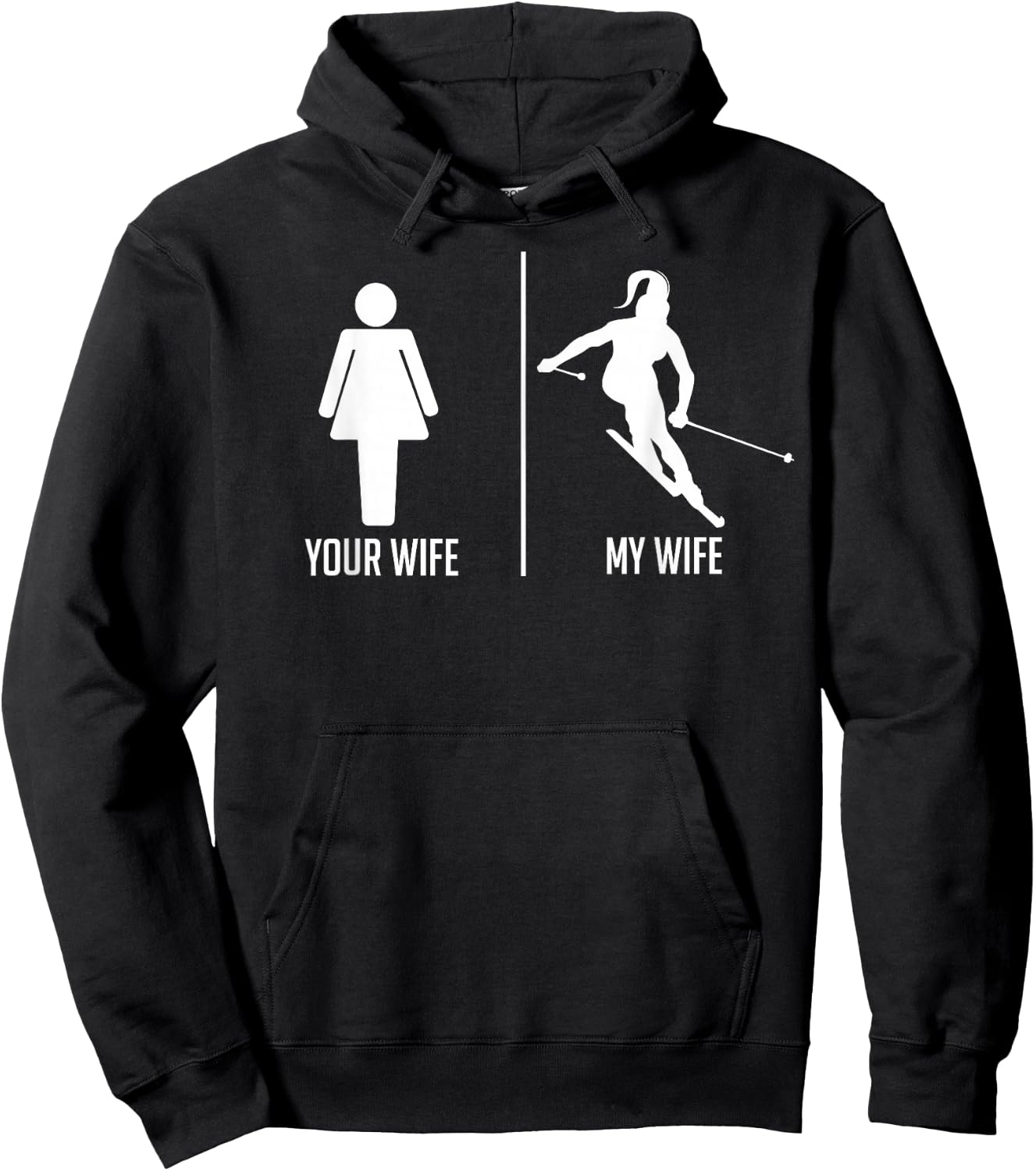 Ski Trip Skiing Wife Husband Marriage Hoodie - Hoodie | Black