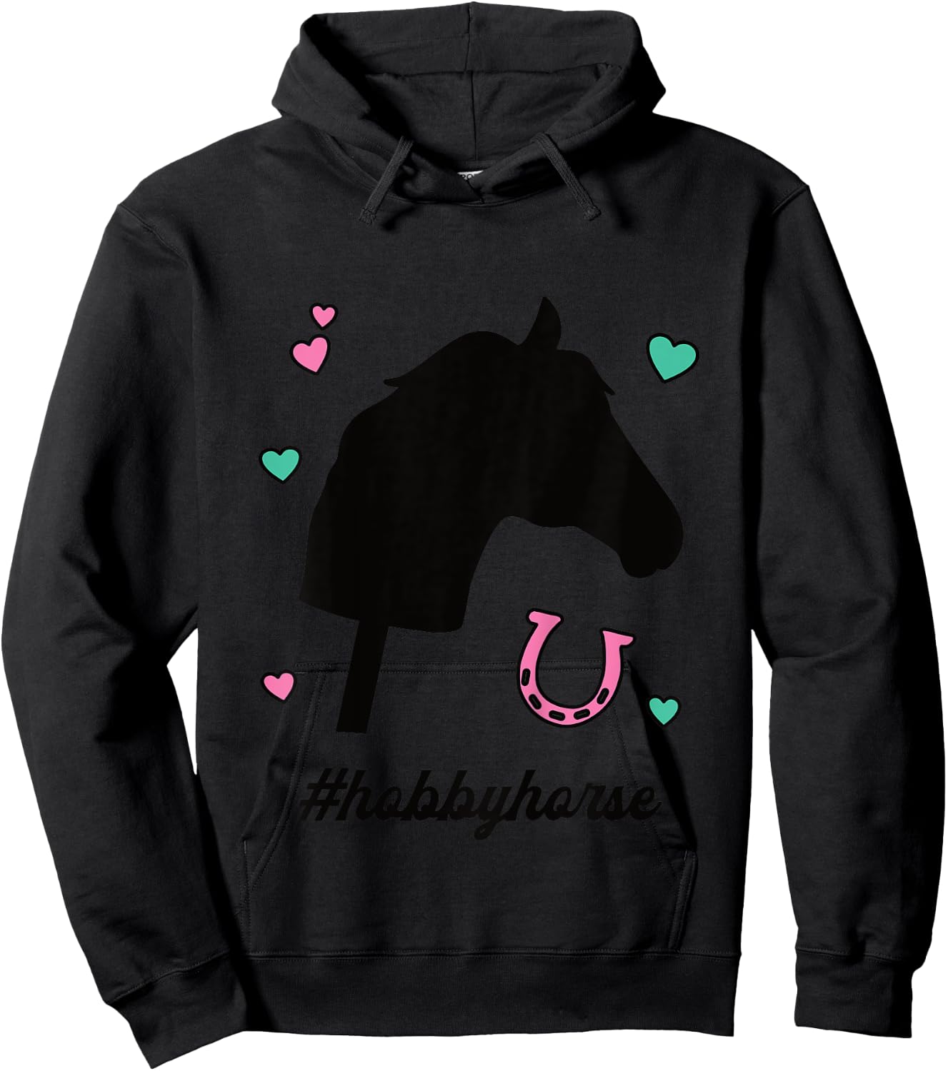 Kinder #Hobbyhorse Mädchen Steckenpferde Reiten Pferd Hobby Horsing Hoodie - Hoodie | Black