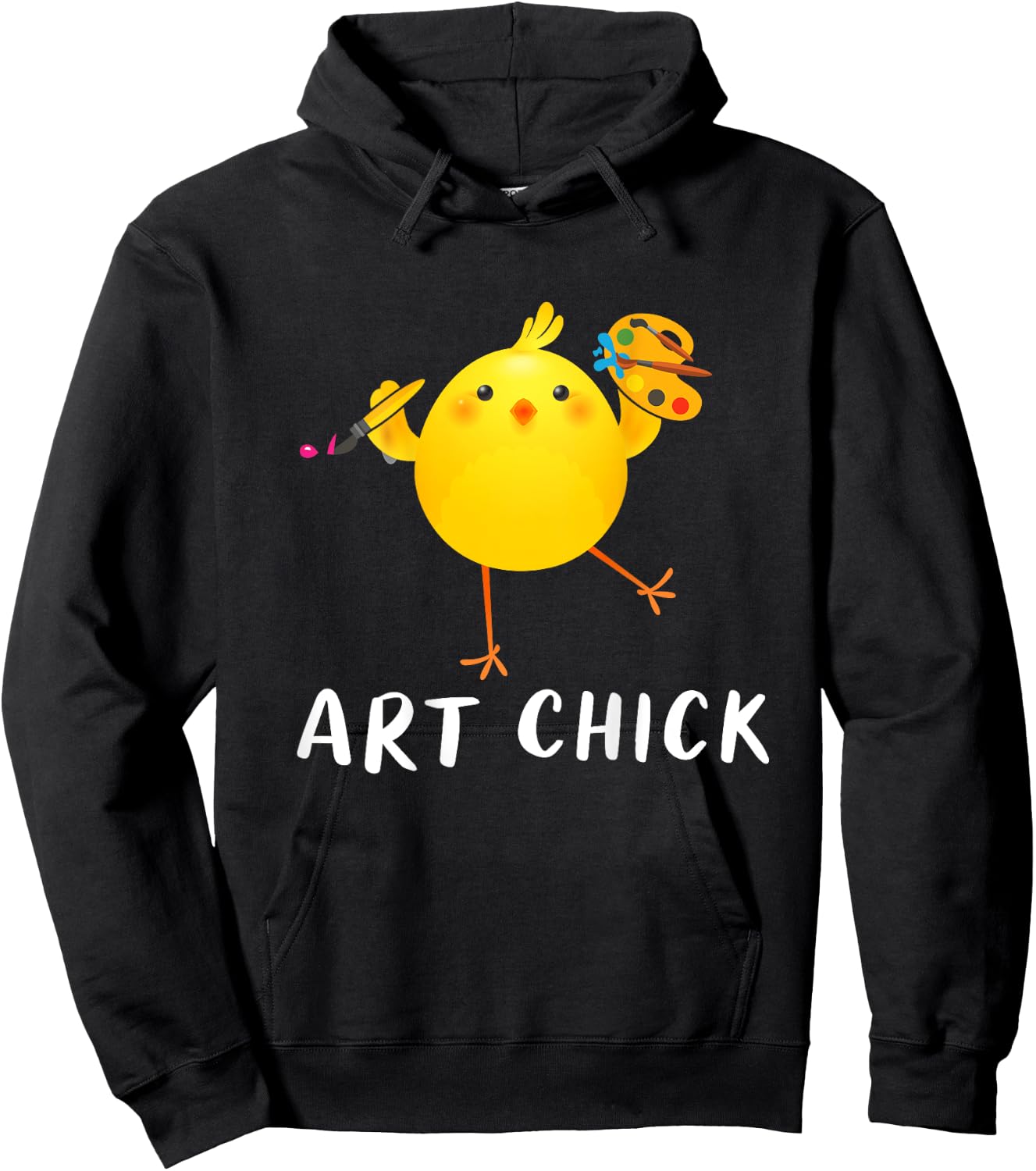 Backprint Art Chick art chicken Hoodie - Hoodie | Black