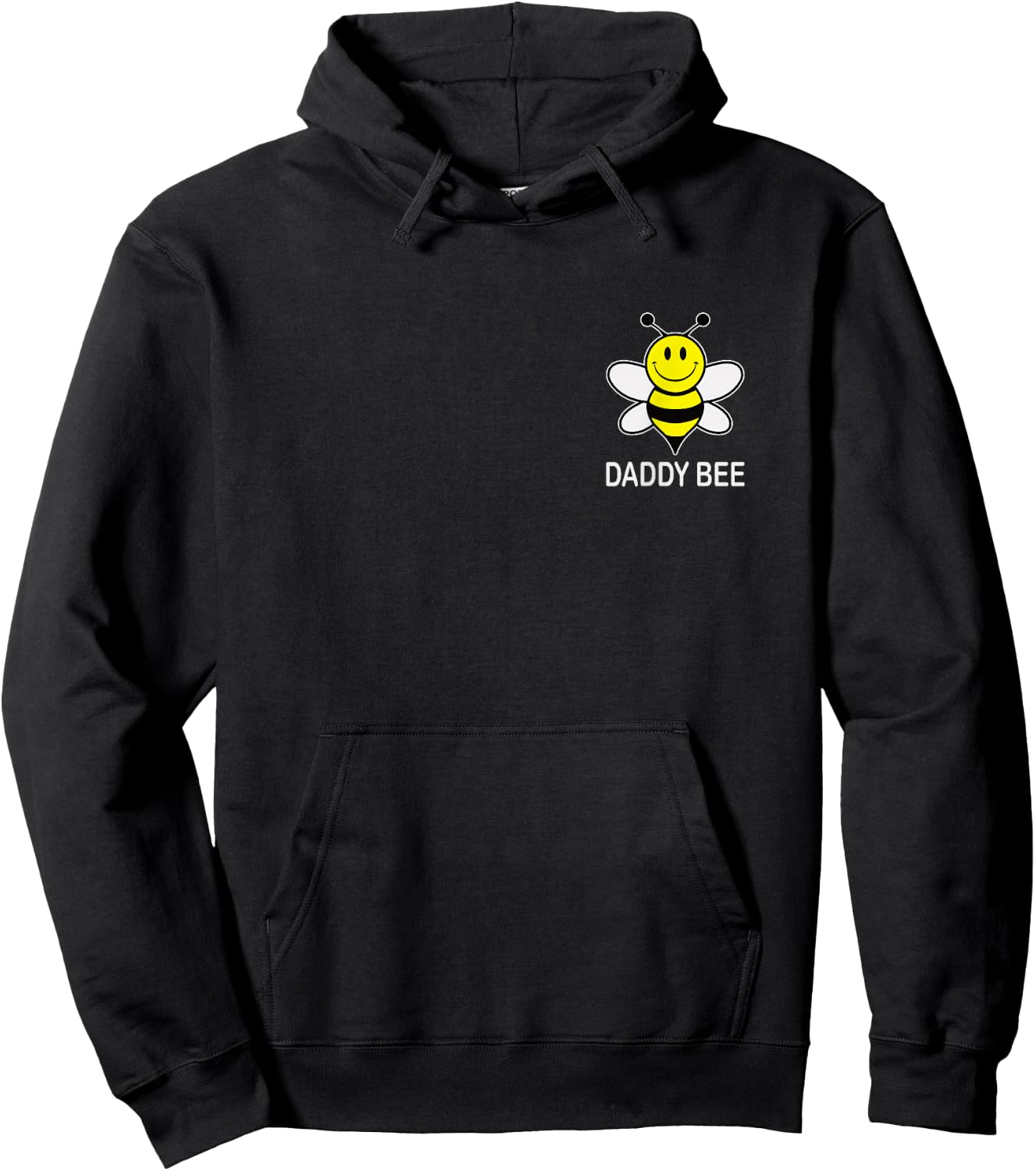 Daddy Bee Family Matching Cute Funny Yellow Smile Face Bee Hoodie - Hoodie | Black