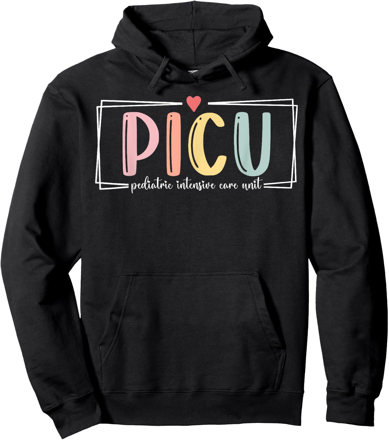 Retro PICU Pediatric Intensive Care Unit RN Nursing Grad Hoodie - Hoodie | Black