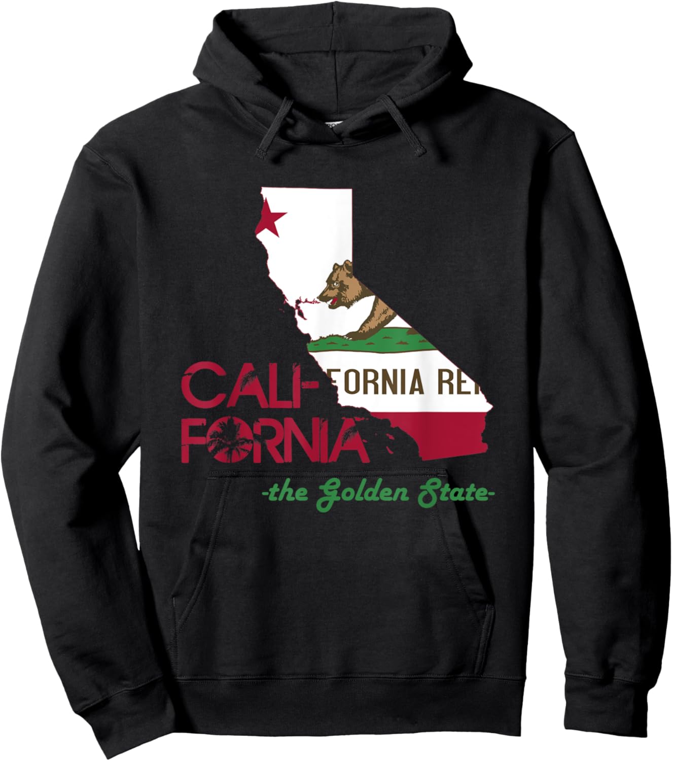 California State Flag Map T Shirt The Golden State Hoodie - Hoodie | Black