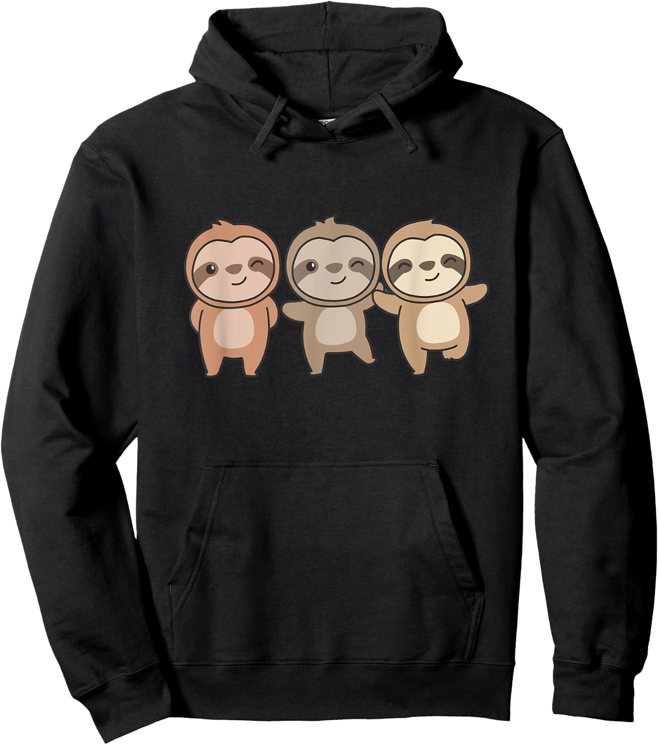 Sloth Cute Animals For Kids Manga Sloths Hoodie - Hoodie | Black