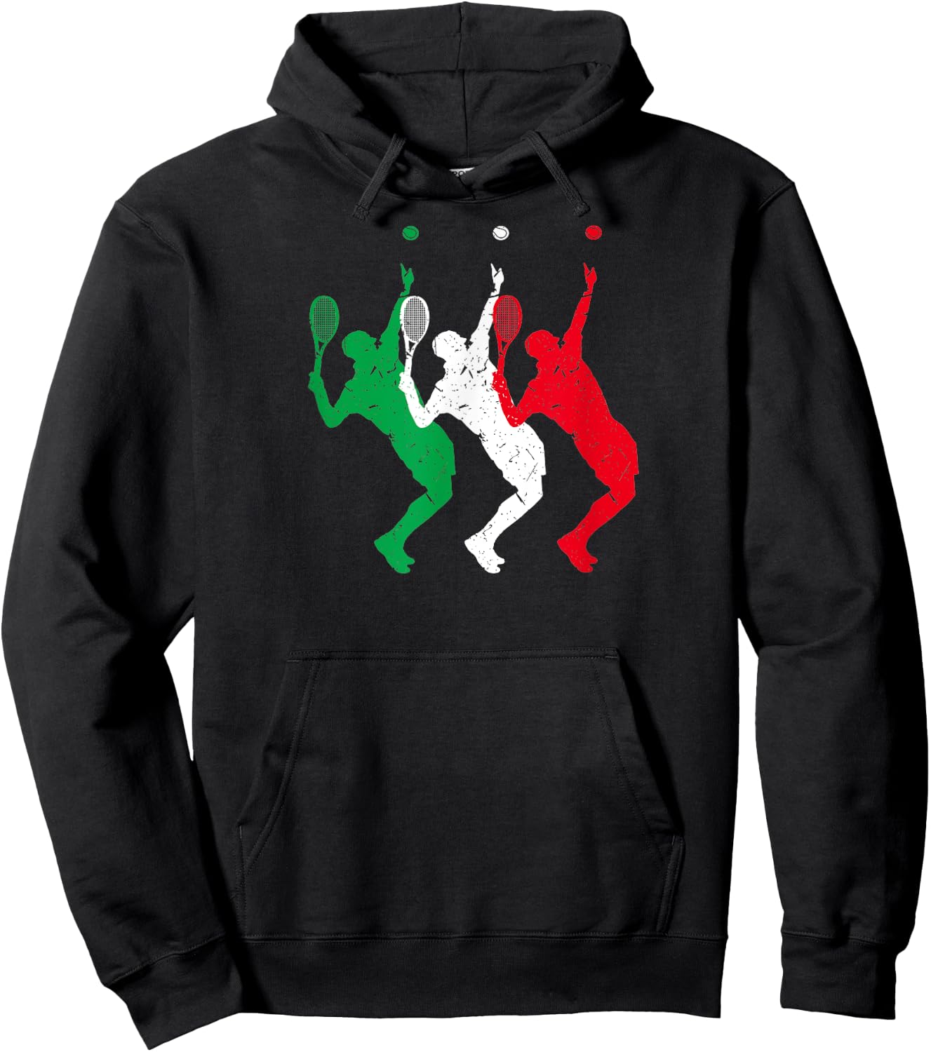 Tennis Player Italian Flag Italy Tennis Hoodie - Hoodie | Black