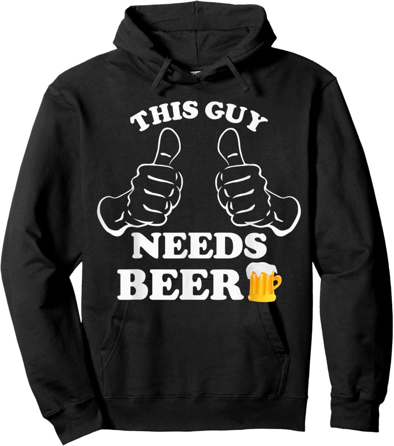 This Guy Needs a Beer, Funny Graphic Patrick's Day Men Hoodie - Hoodie | Black