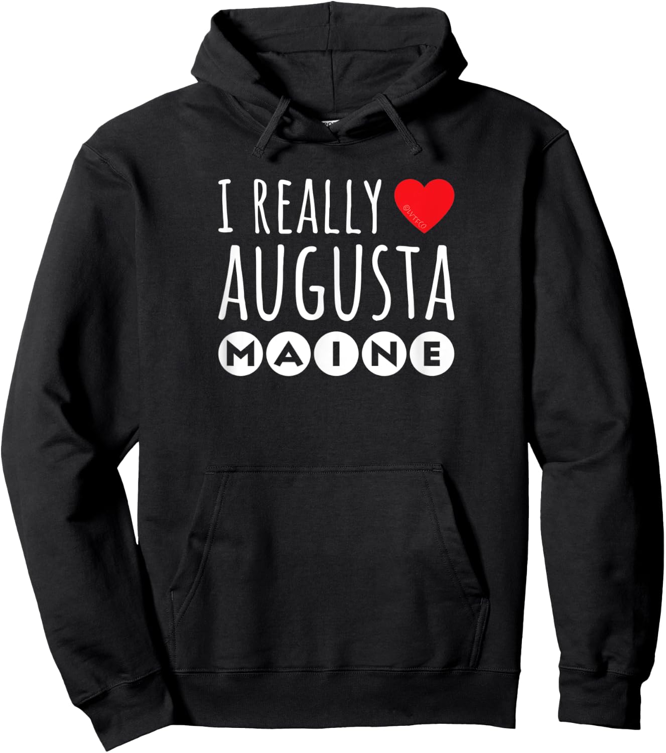 I Really Love (heart) Augusta Maine Hoodie - Hoodie | Black