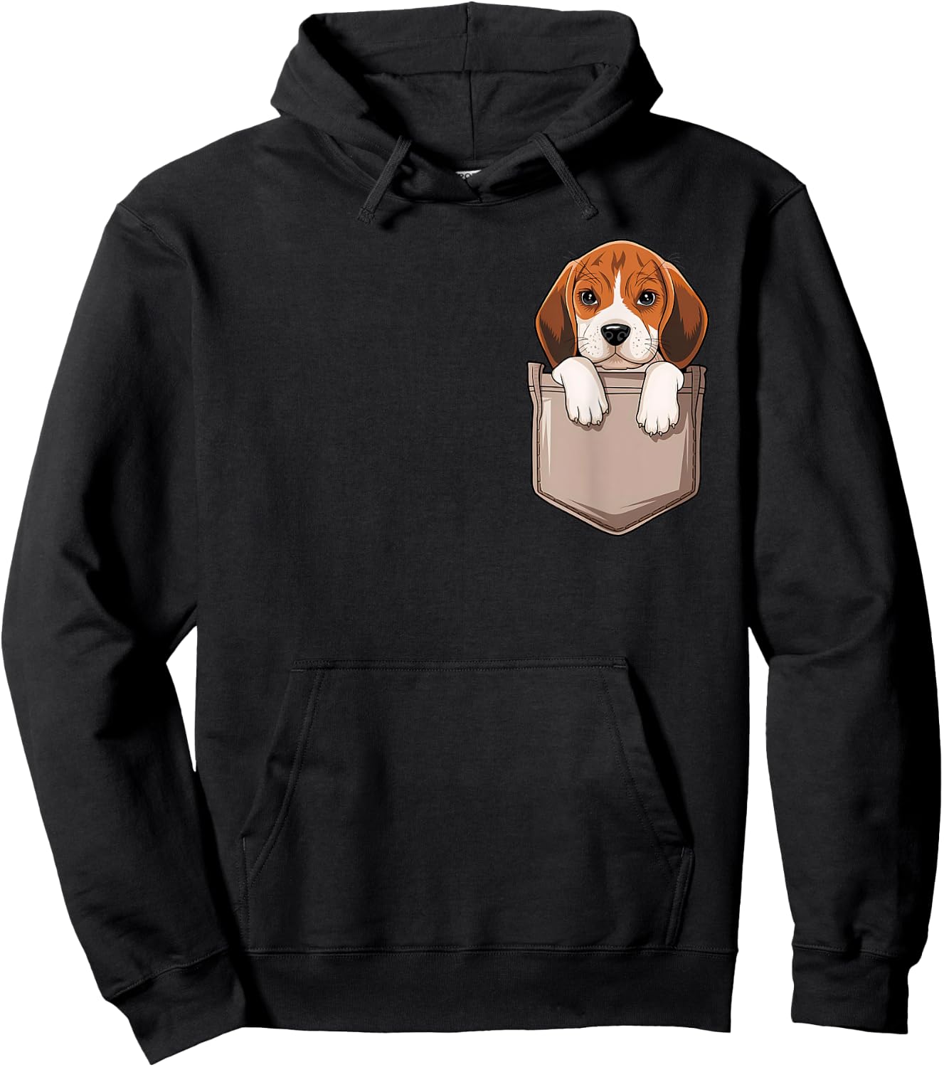 Beagle Dog In The Pocket Cute Pocket Beagle Face Pet Lover Women Kids Hoodie - Hoodie | Black