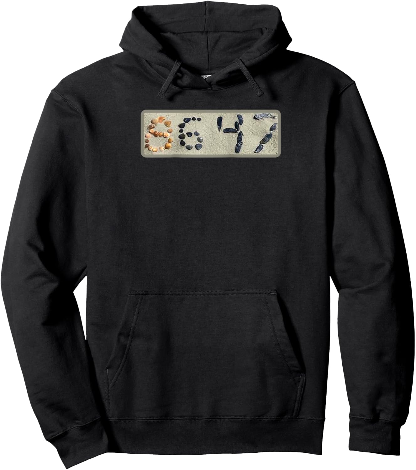 Funny 86 47 Seashells Sea Shells Beach Funny 8647 Raglan Baseball Hoodie - Hoodie | Black