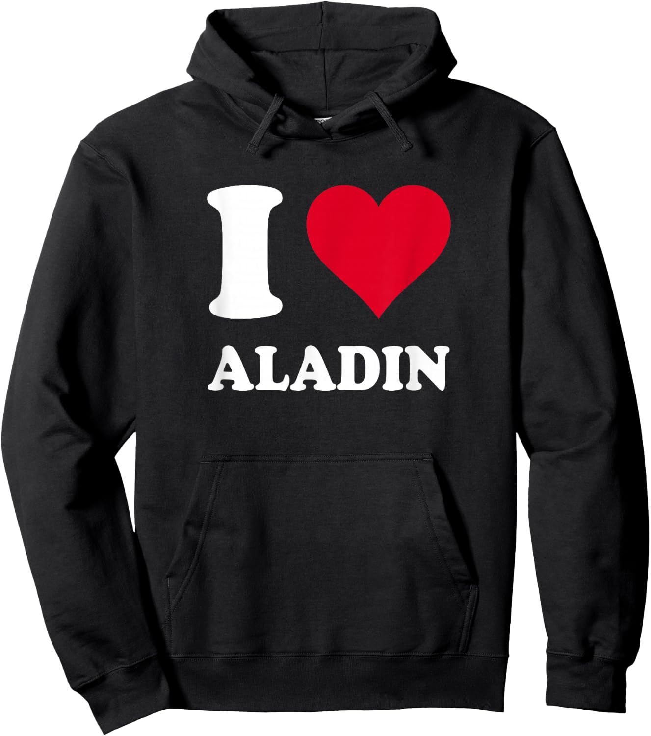 Red Heart I Love Aladin , Black, S Hoodie - Hoodie | Black