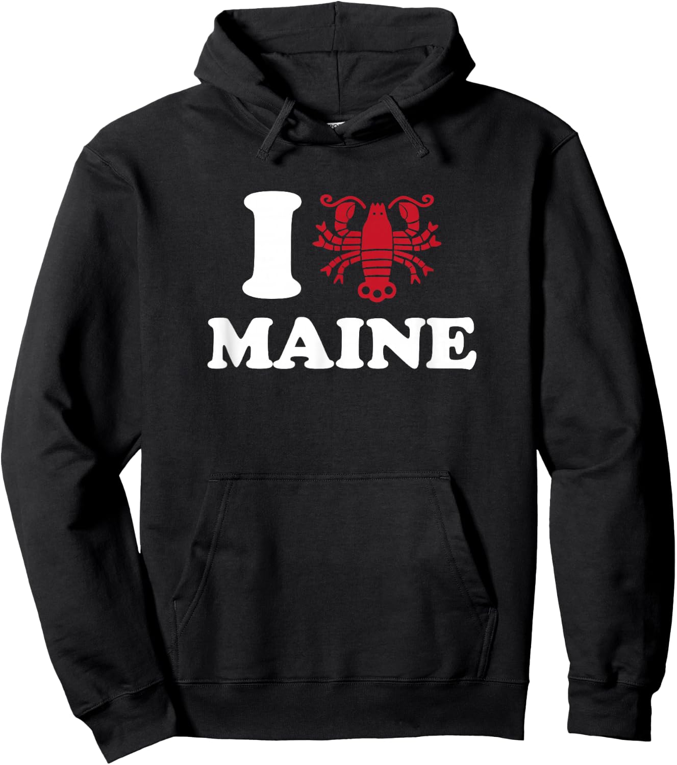 I Love Maine - I Lobster Maine - Heart Shape Lobster Hoodie - Hoodie | Black