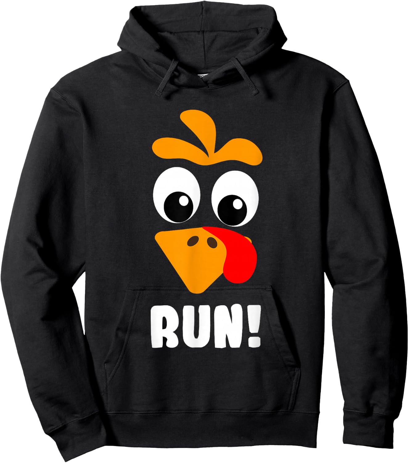 Turkey Trot Adult Costume Turkey Face Hoodie - Hoodie | Black