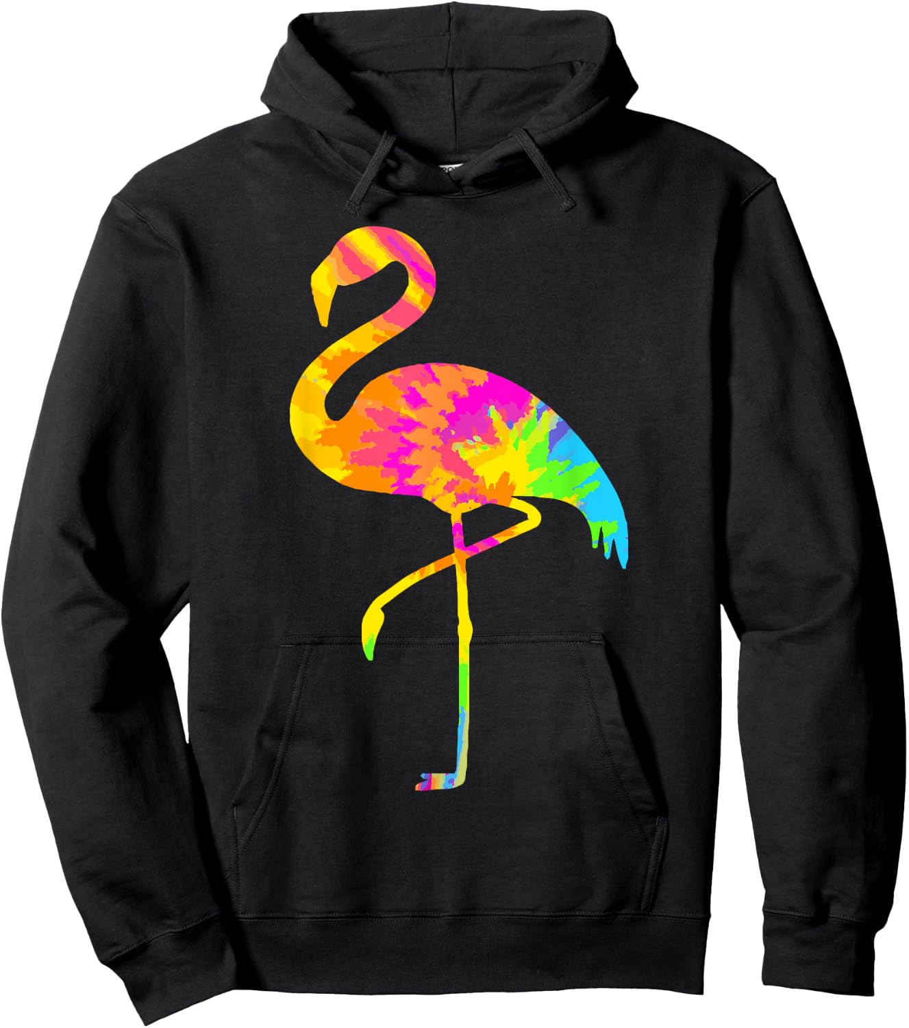 Flamingo Tie Dye Vintage Hippie Flamingo Lover Hoodie - Hoodie | Black