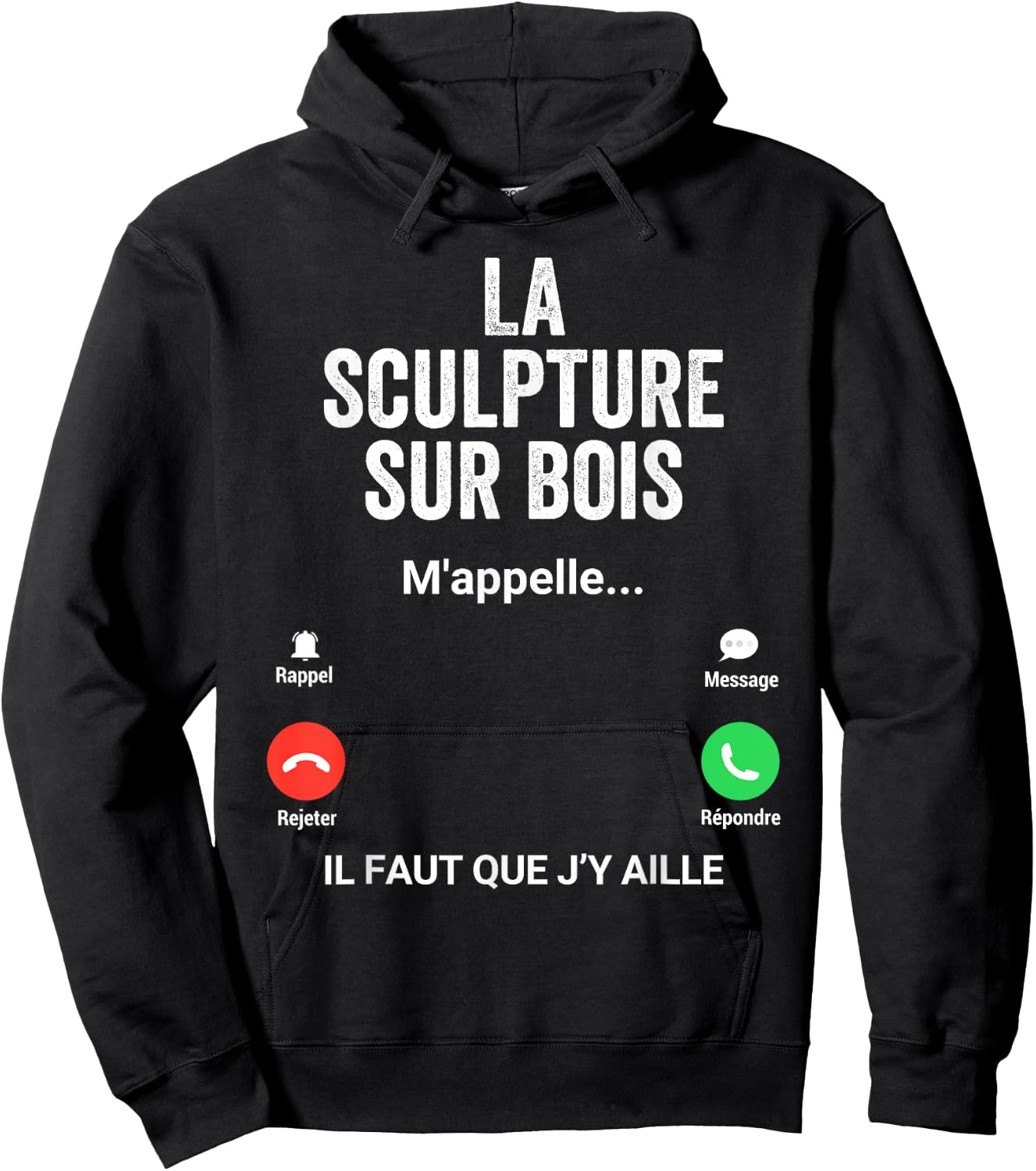 Wood Carving Me Calls Humor Wood Sculptor , Black, S Hoodie - Hoodie | Black