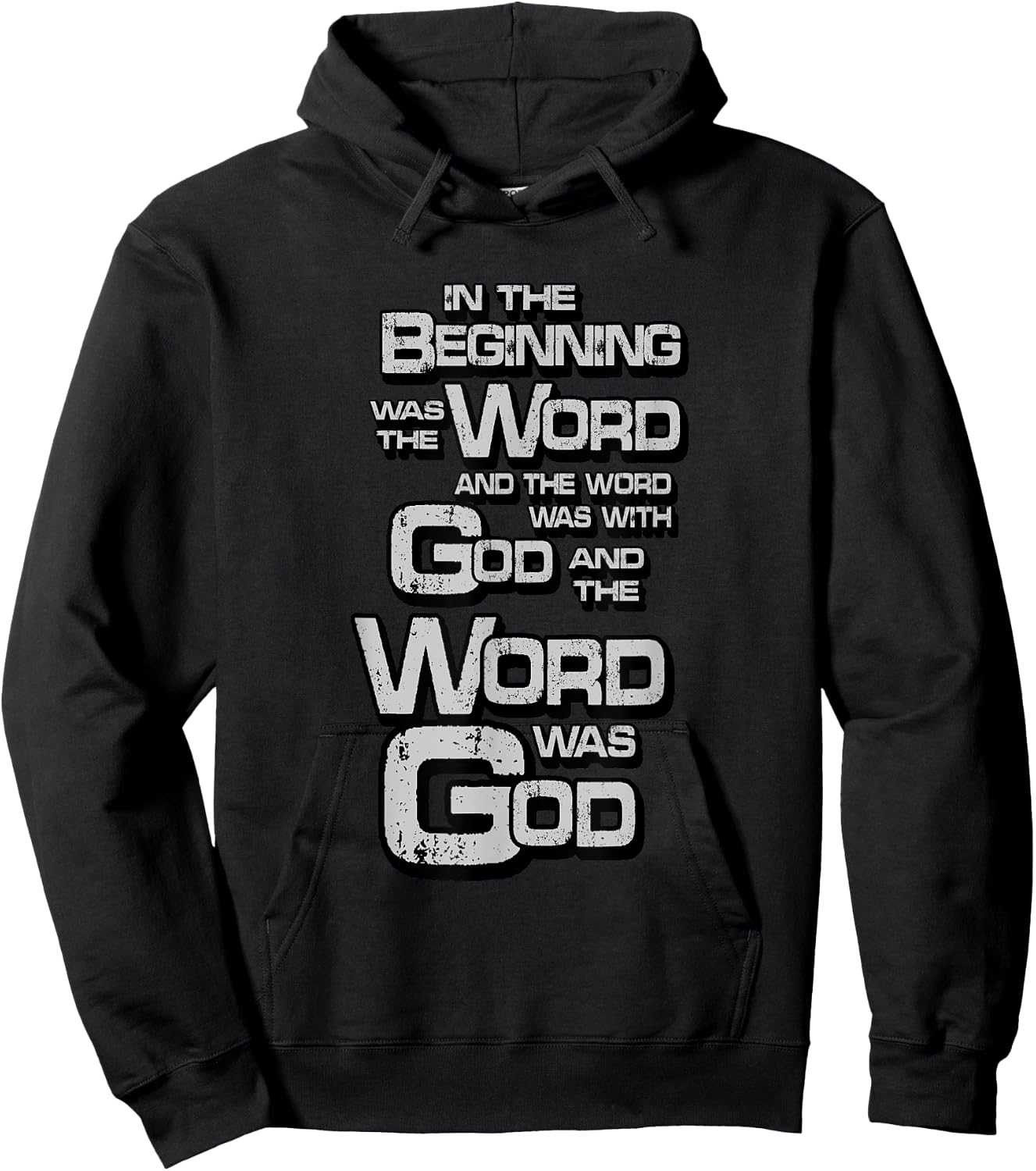 John 1:1 In the Beginning was the Word, Bible Verse Hoodie - Hoodie | Black
