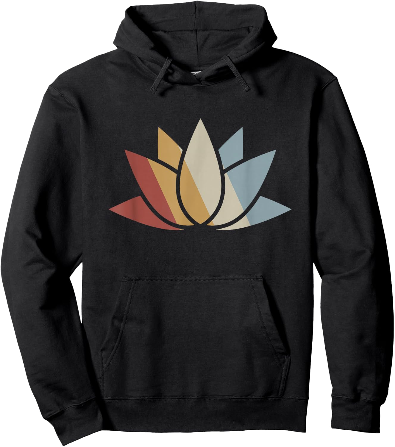 Lotus Retro Style Vintage Hoodie - Hoodie | Black