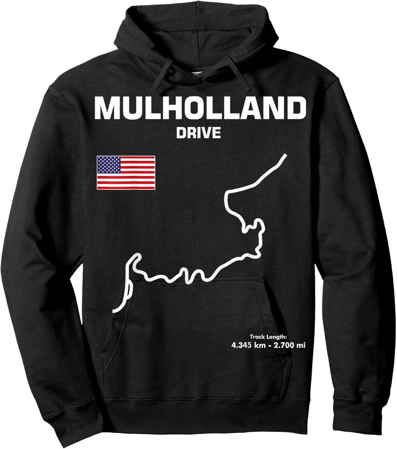 US road canyon drive mulholland fun car racing Hoodie - Hoodie | Black