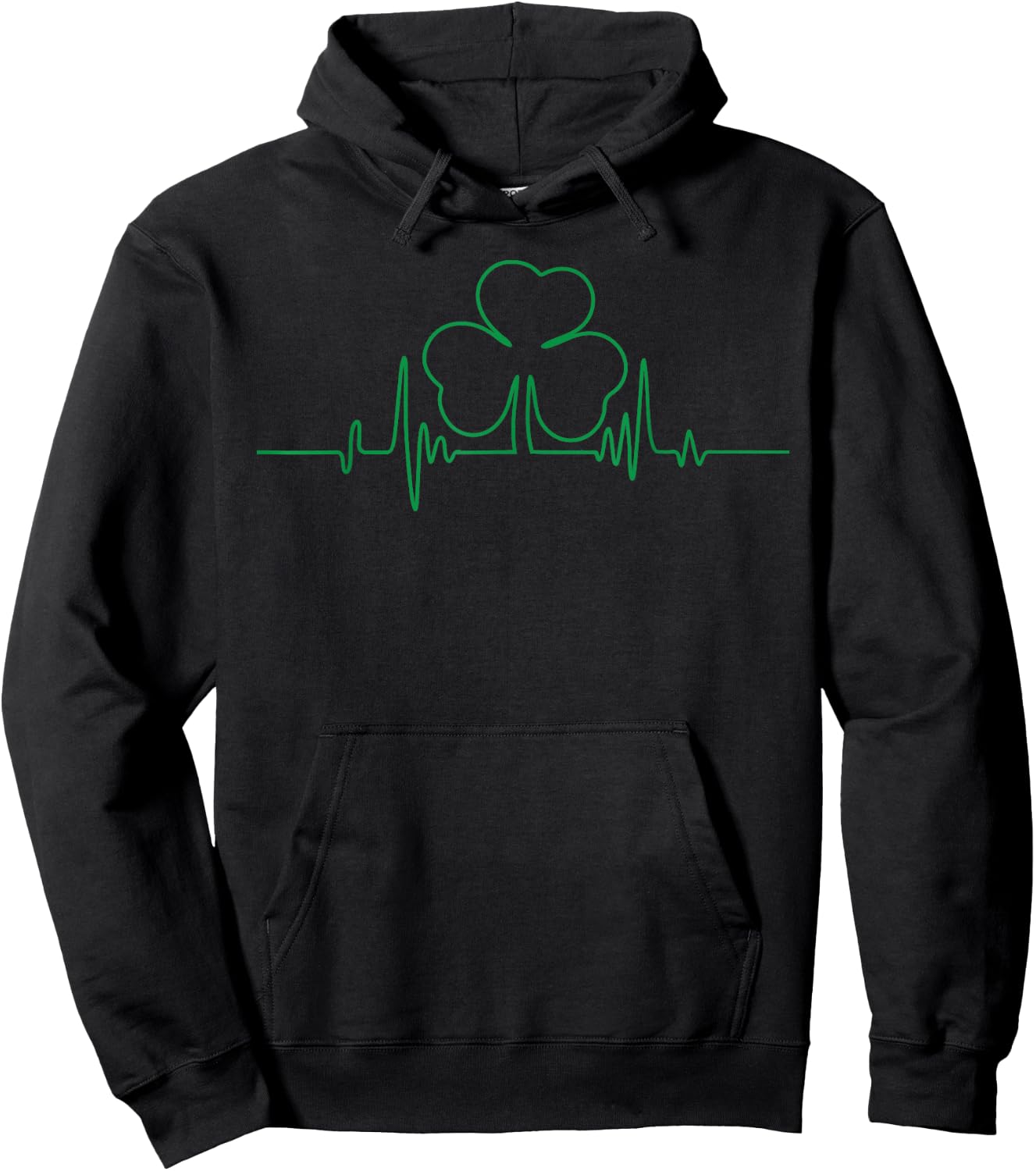 Irish Heartbeat Happy St. Patrick's Day Paddy's Kleeblatt Hoodie - Hoodie | Black