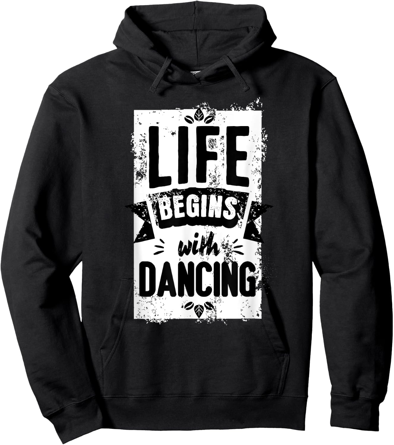 Dance Outfit Men's Women's with German Text "Das Leben beginnt mit dem Tanzen" (, black Hoodie - Hoodie | Black