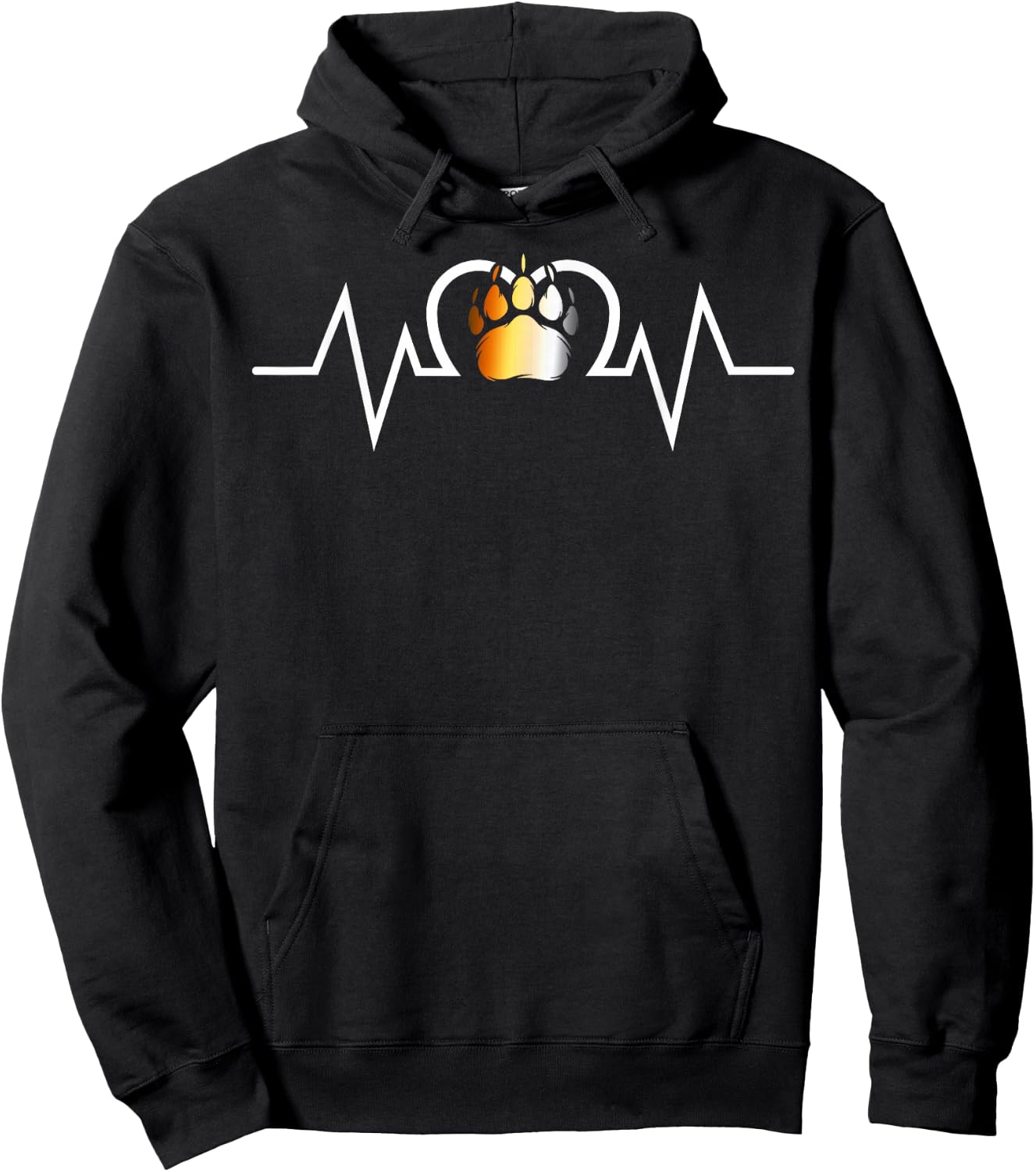 Gay Bear Pride Heartbeat Paw Love Bear Flag Hoodie - Hoodie | Black