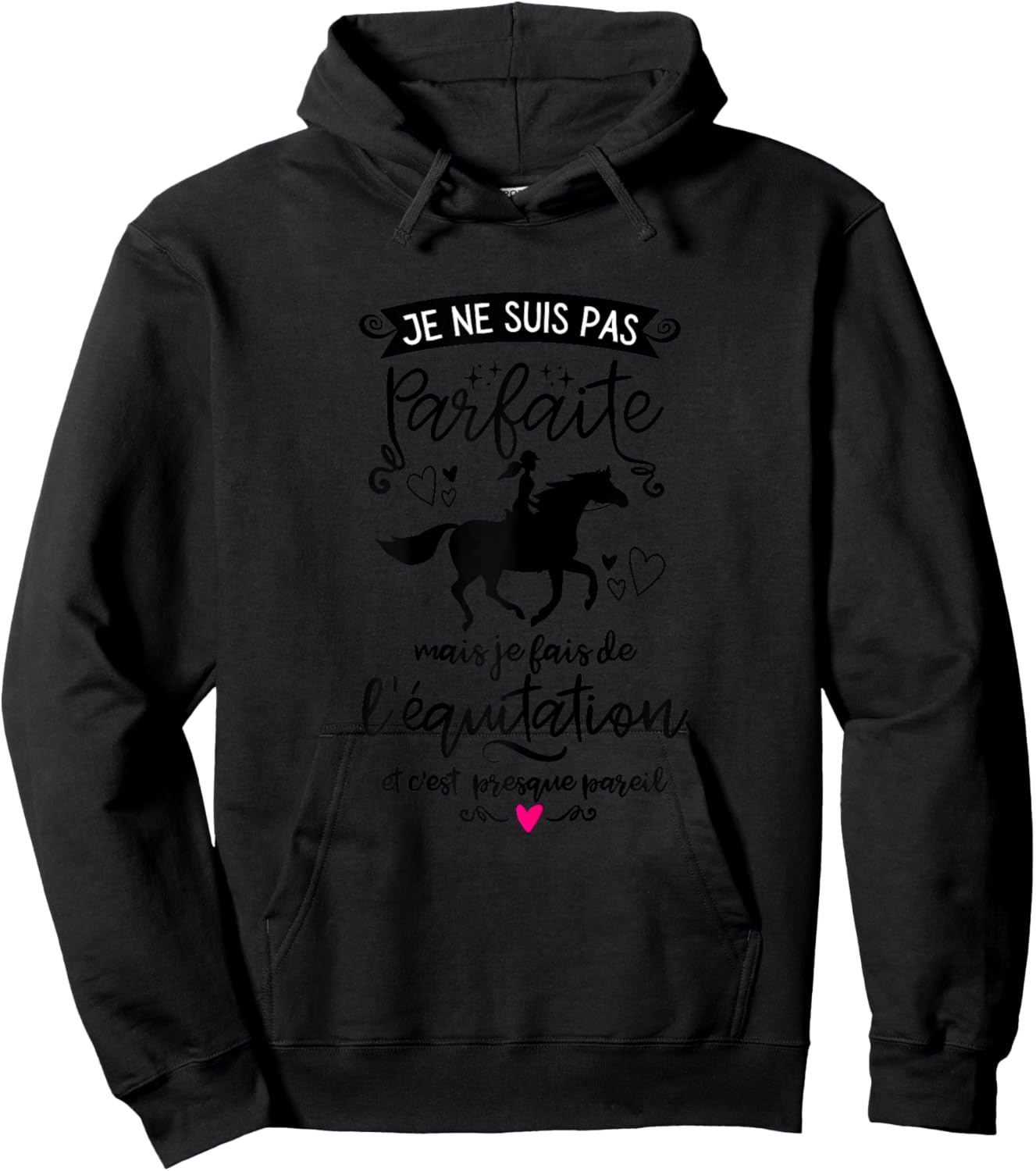 Woman Riding Fan Horses Rider Woman Funny Idea Rider , white Hoodie - Hoodie | Black