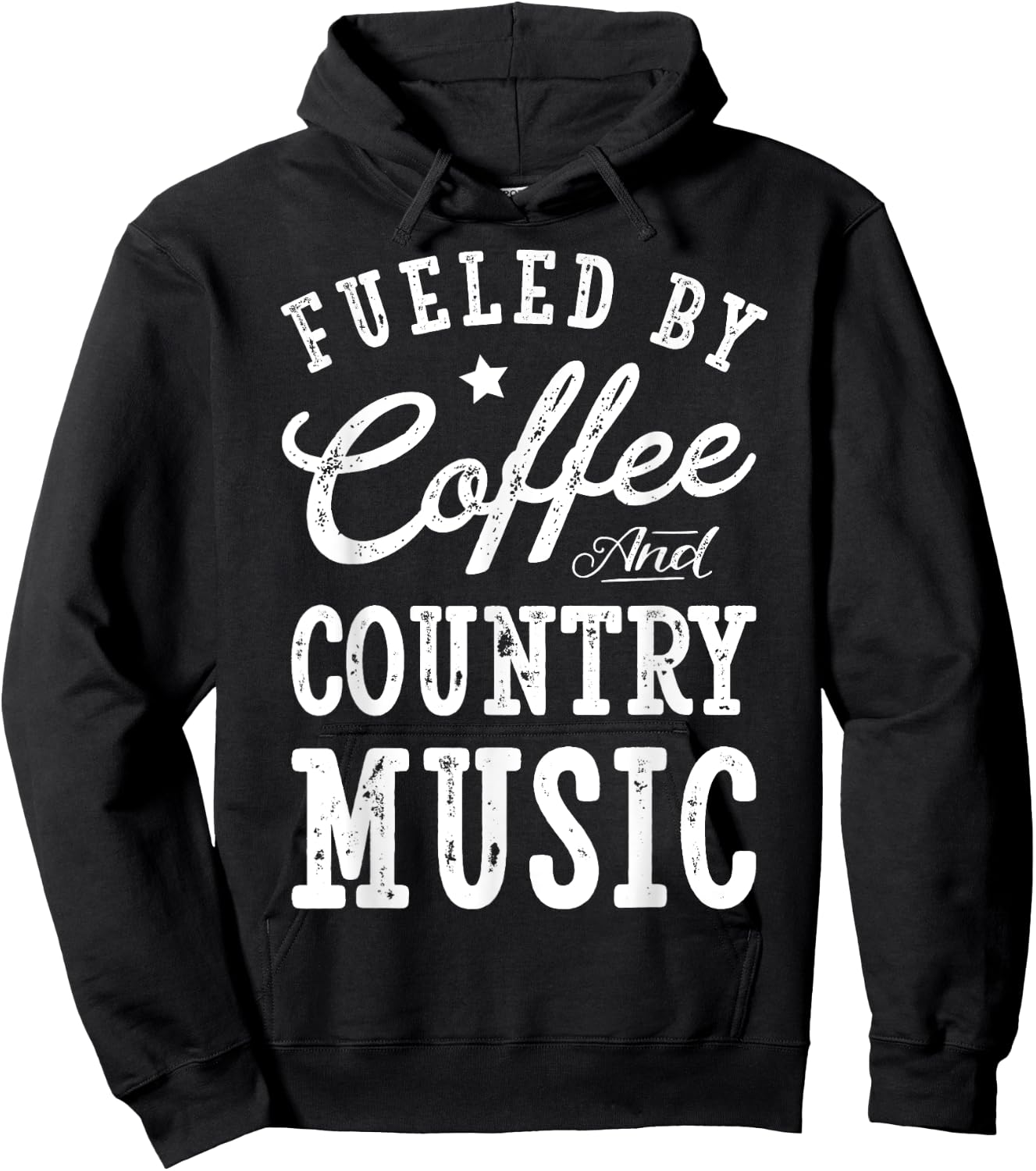 Fueled by Coffee and Country Music T shirt Men Women Gift Hoodie - Hoodie | Black