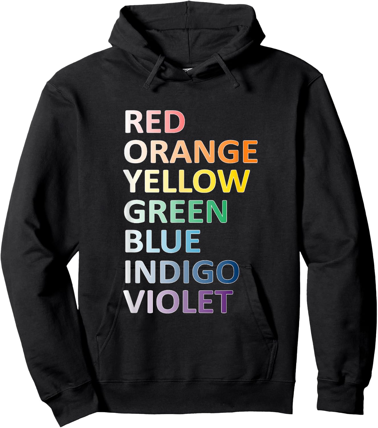ROY G BIV Rainbow Art Teacher Class School Spectrum Women Kids Hoodie - Hoodie | Black