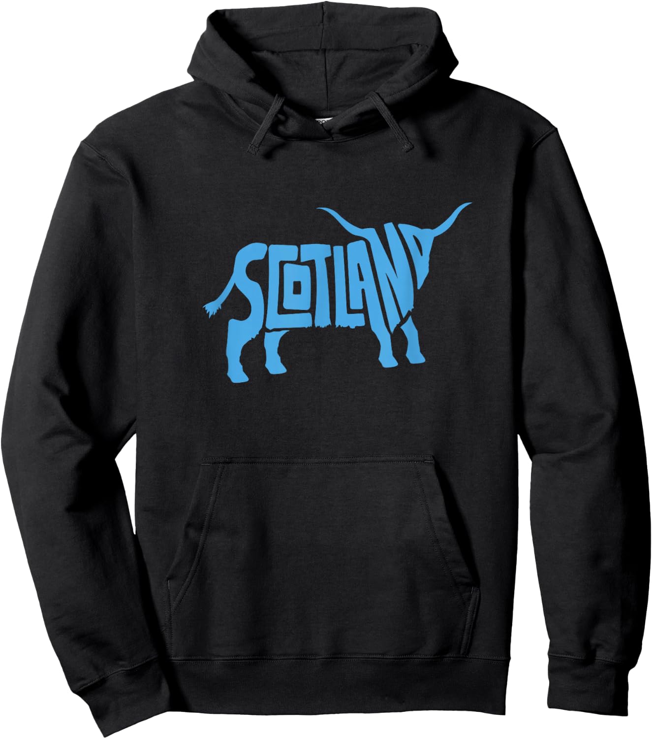Scotland Word Art - Funny Scottish Bull Animal Hoodie - Hoodie | Black