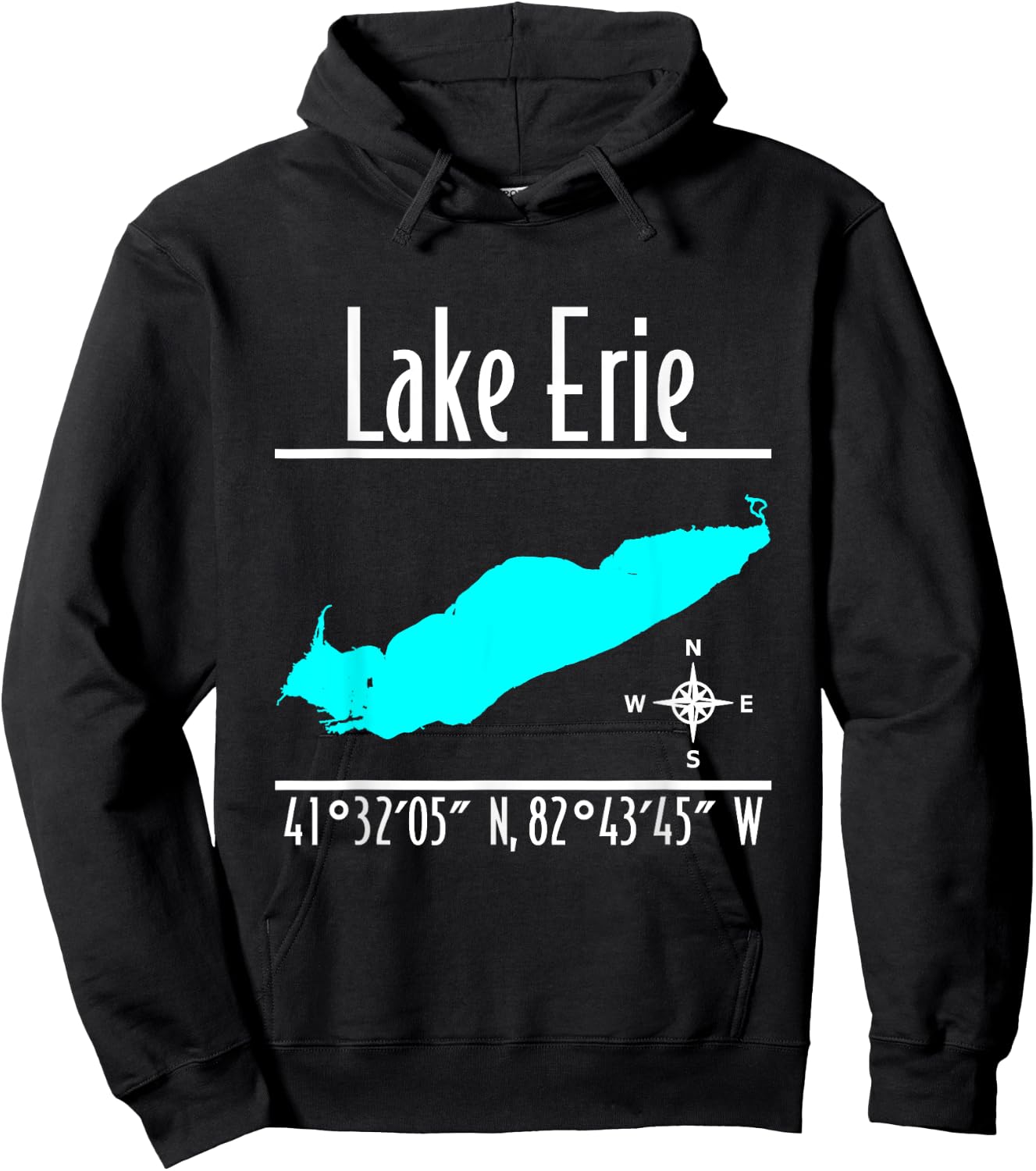 Modern Lake Erie - Great Lakes Hoodie - Hoodie | Black