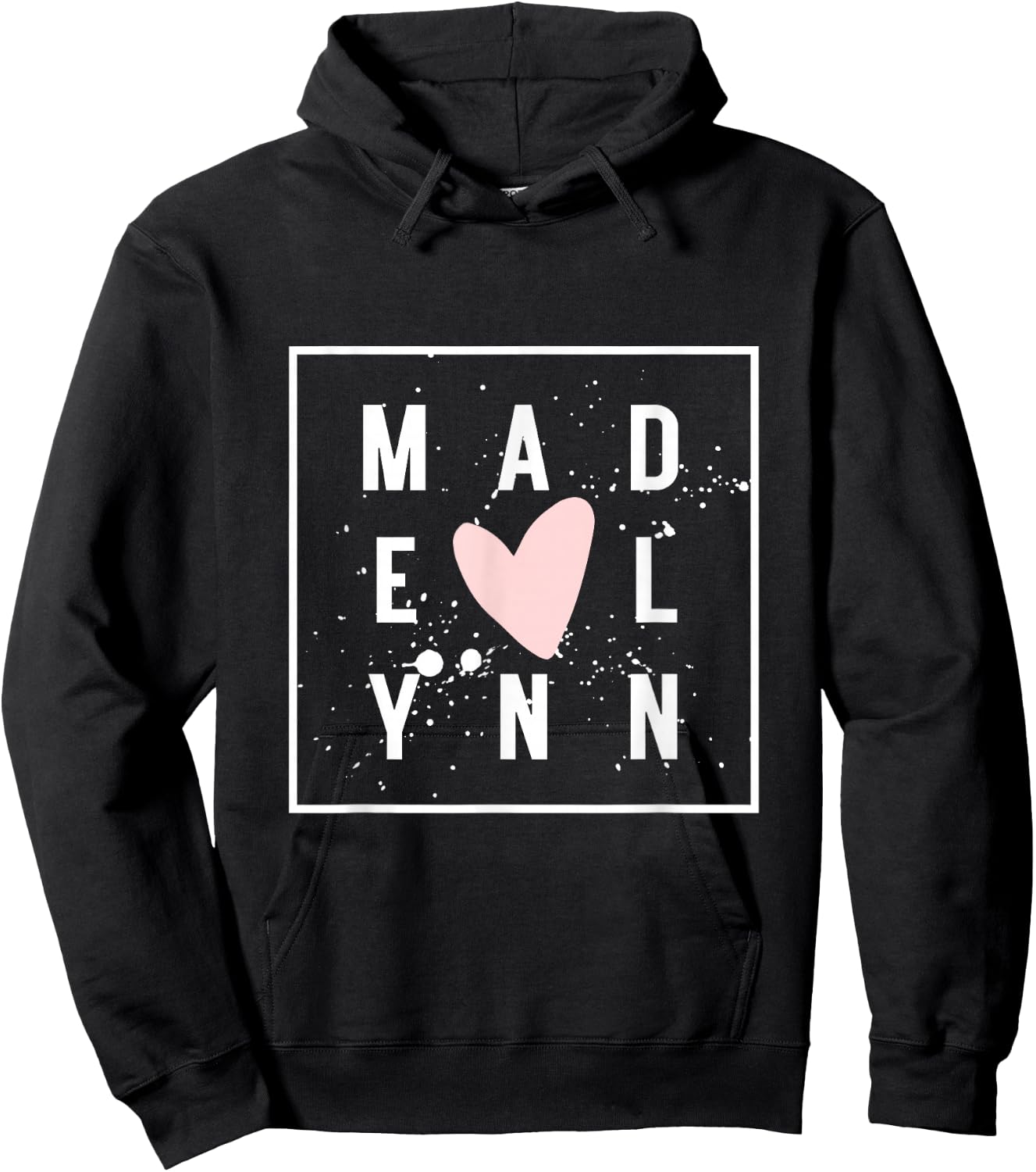 MADELYNN Nametag Girl Name Pink Heart MADELYNN Cute Name Hoodie - Hoodie | Black