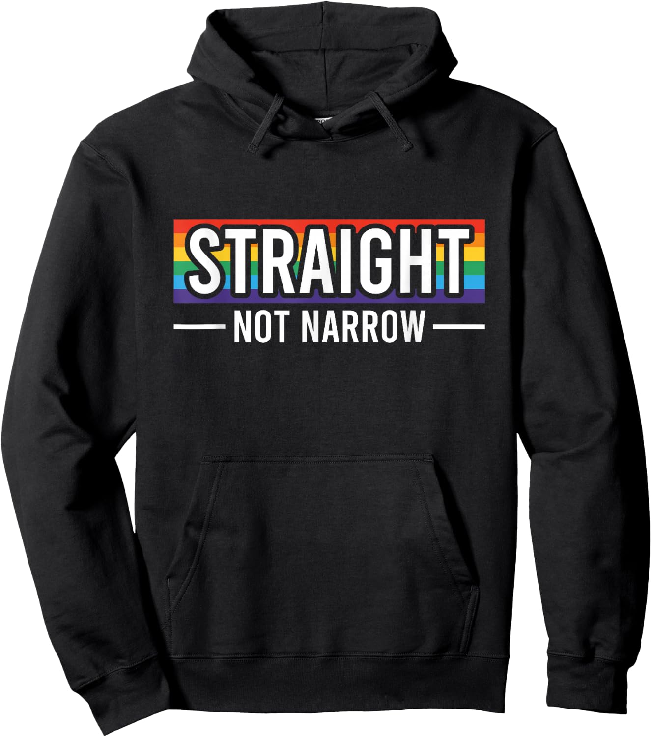 Straight not narrow LGBTQ+ Lesbian Gay Ally Pride Hoodie - Hoodie | Black
