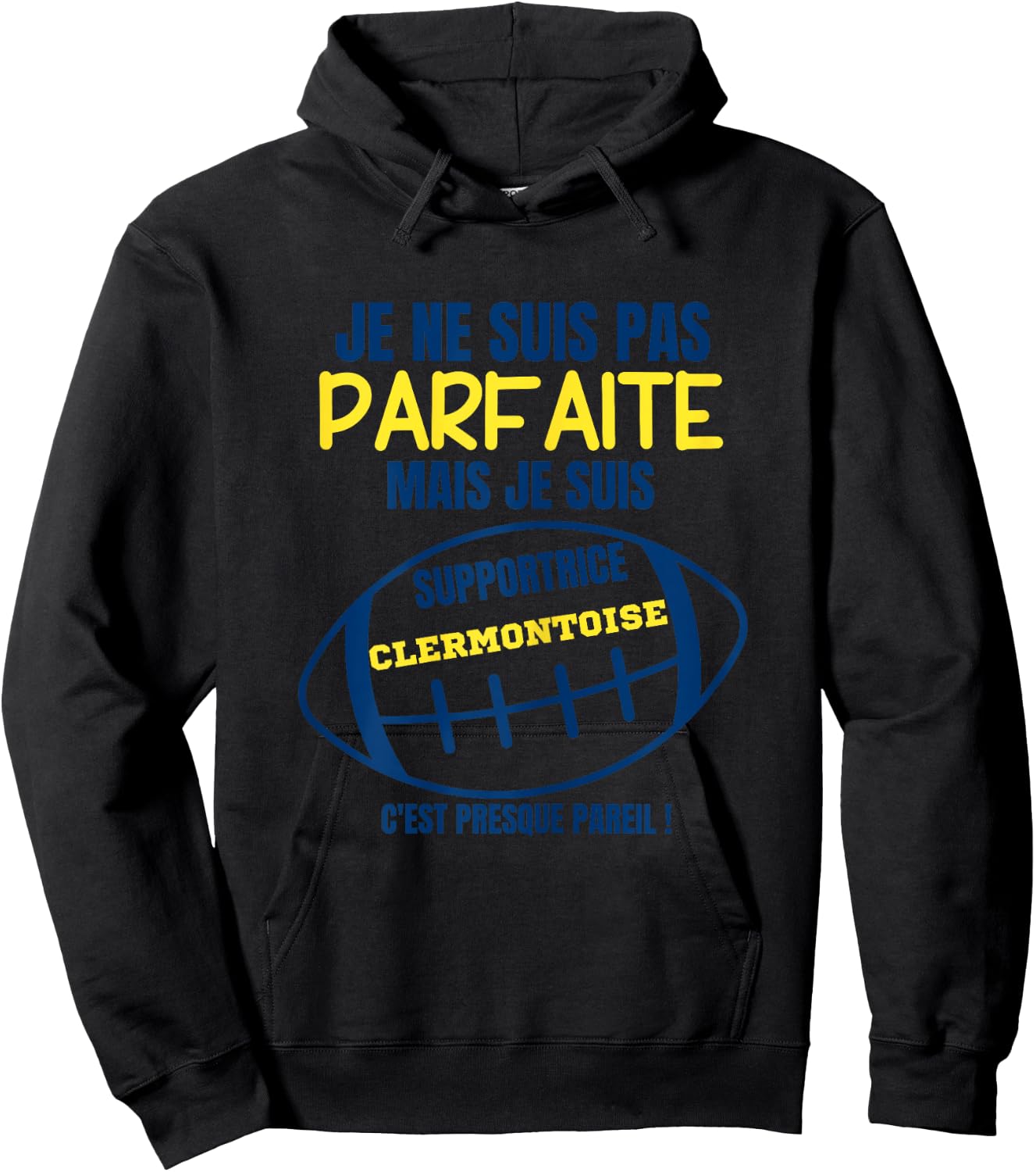 Clermontoise Fan, almost perfect - Humour Rugby , grey, Female X-Small Hoodie - Hoodie | Black