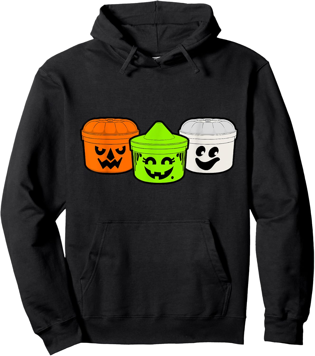 Boo Buckets Halloween Pumpkin Witch And Ghost Hoodie - Hoodie | Black