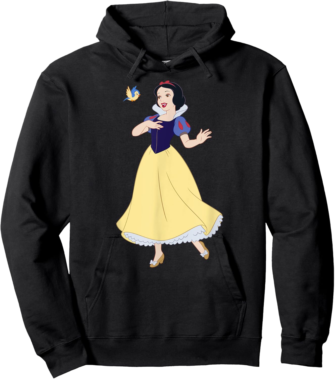 with Princess Snow White Singing Bird Design, blue Hoodie - Hoodie | Black