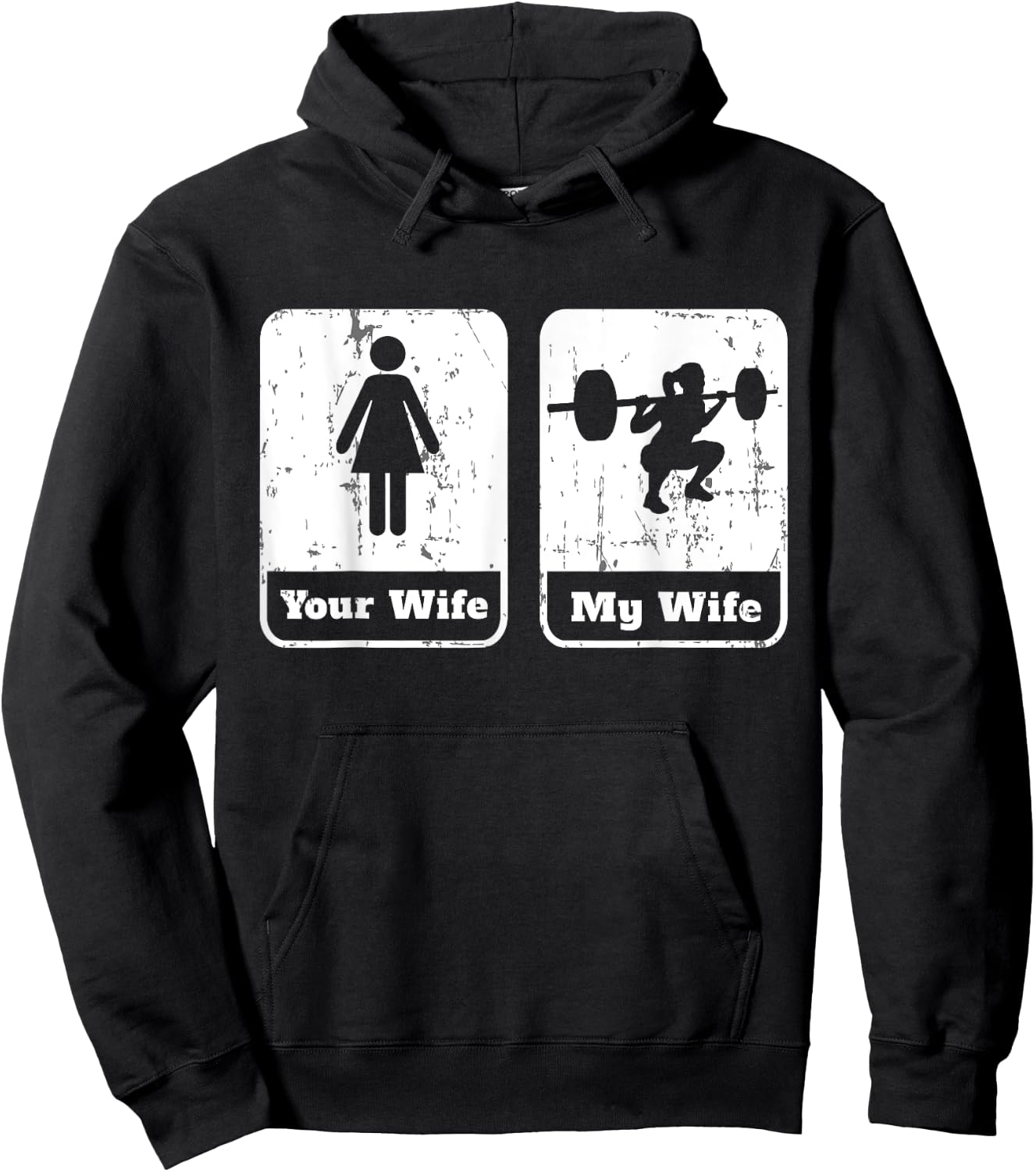 Your Wife My Wife Funny Workout T Shirt | Squats Gym Gift Hoodie - Hoodie | Black
