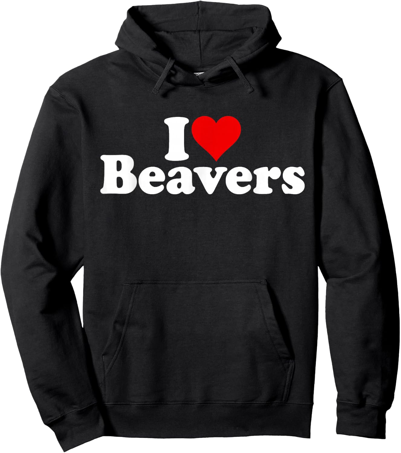 I Love Heart Beavers Hoodie - Hoodie | Black