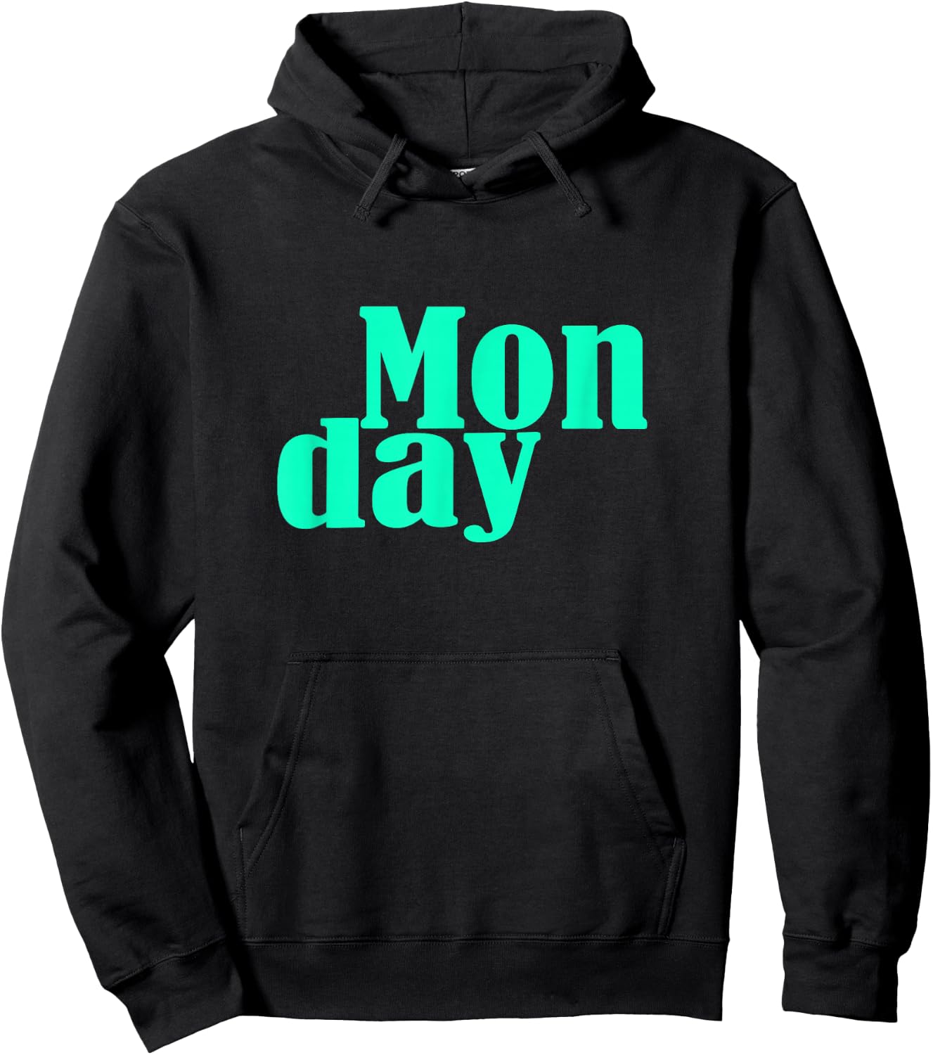Teal Aqua Monday Days Of The Week Teal Aqua Graphic Hoodie - Hoodie | Black