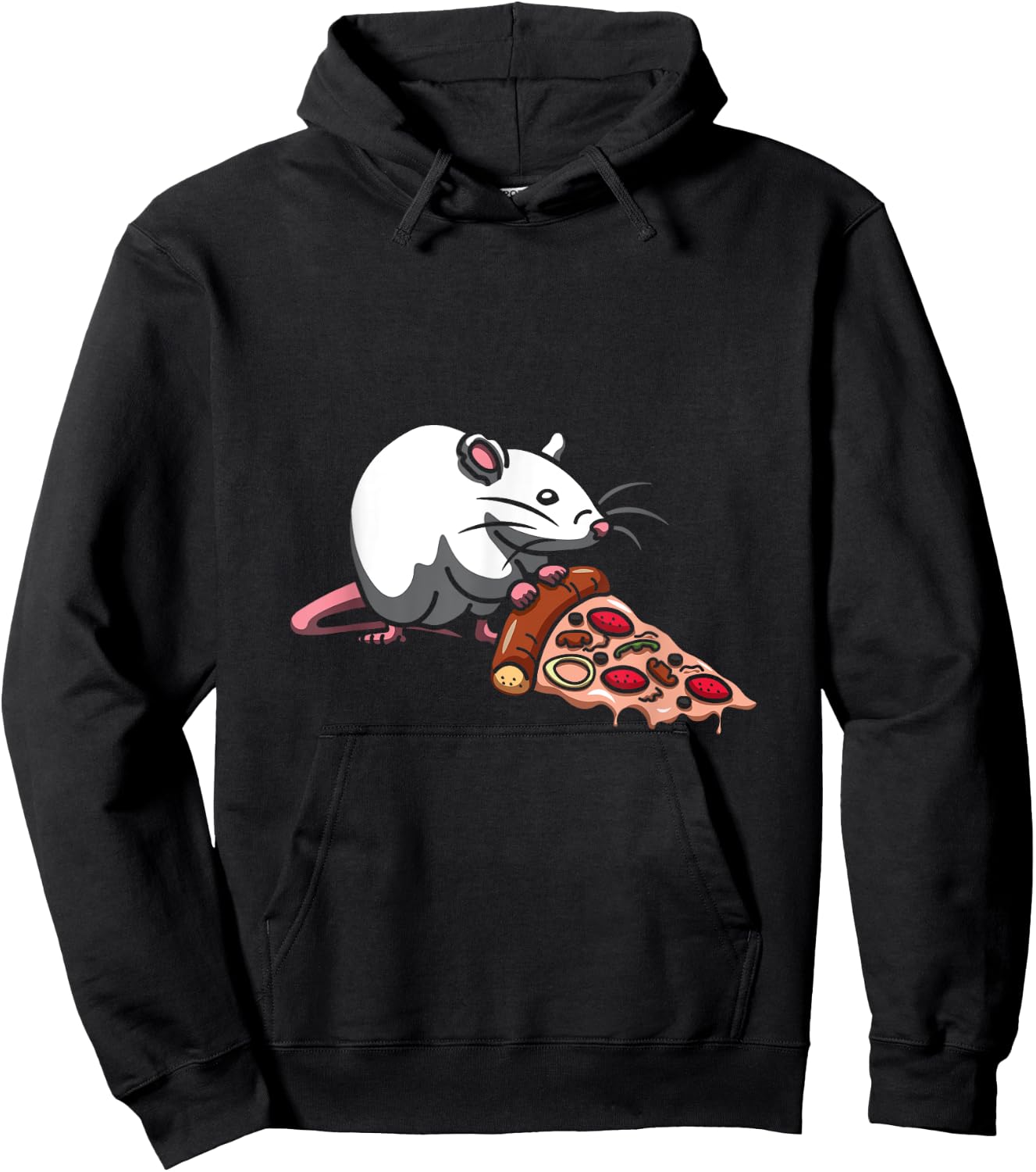 Mouse Rat Italian Dish Pizzetta Baker Foodie Pizza Hoodie - Hoodie | Black