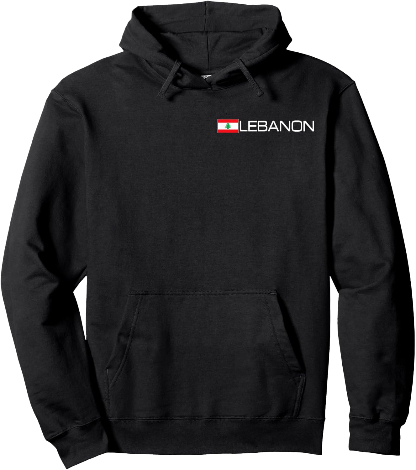 Lebanon National Flag Sports Hoodie - Hoodie | Black