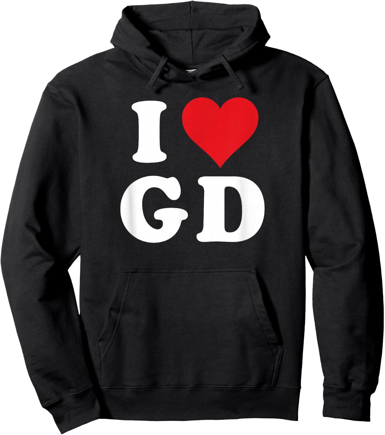 I Love GD Initials I Heart G.D. First Last Name G D Hoodie - Hoodie | Black