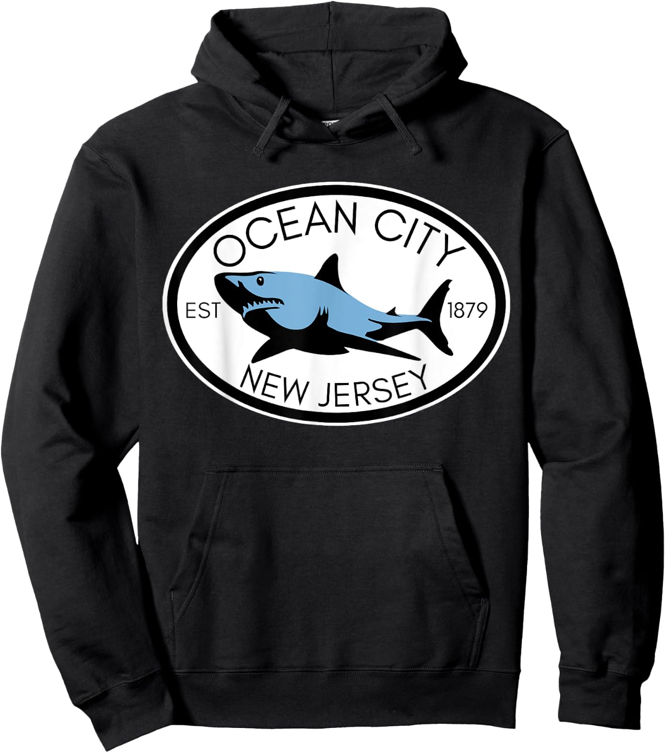 Ocean City New Jersey Fishing Shark Fish Beach Boating NJ Men Women Girls Kids Hoodie - Hoodie | Black