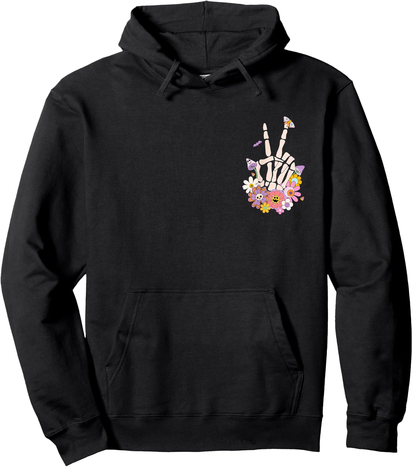 Protect Your Peace Flower Skull Skeleton Hand Mental Health Hoodie - Hoodie | Black
