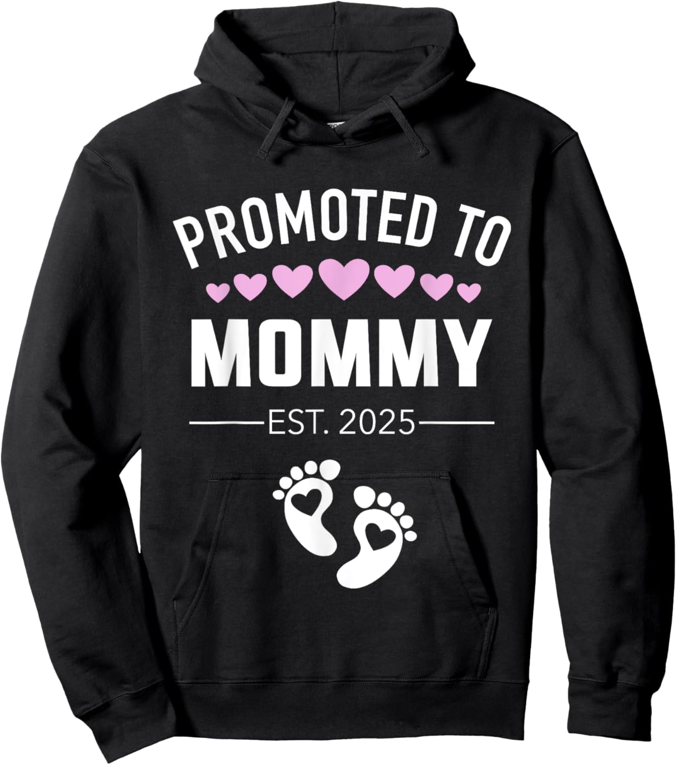 Promoted to mommy 2025 hearts pregnancy announcement Hoodie - Hoodie | Black