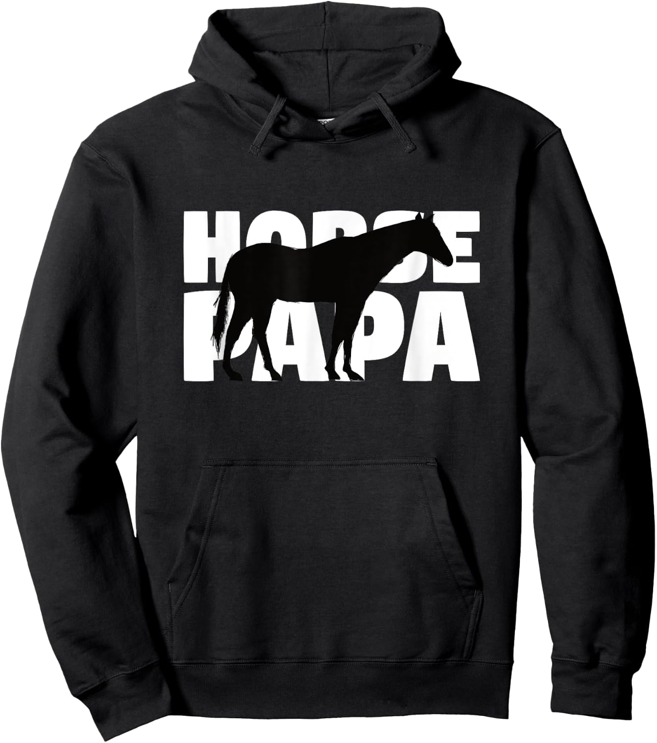 Horse Papa Gift Horse Lover Animal Father Horse Dad Hoodie - Hoodie | Black