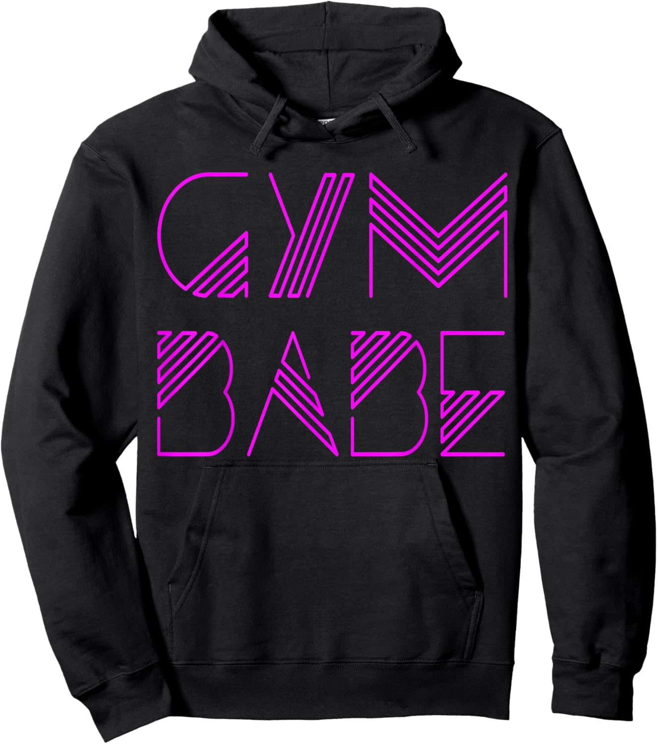 Gym Babe Sassy 80s Lettering Typography Workout Hoodie - Hoodie | Black